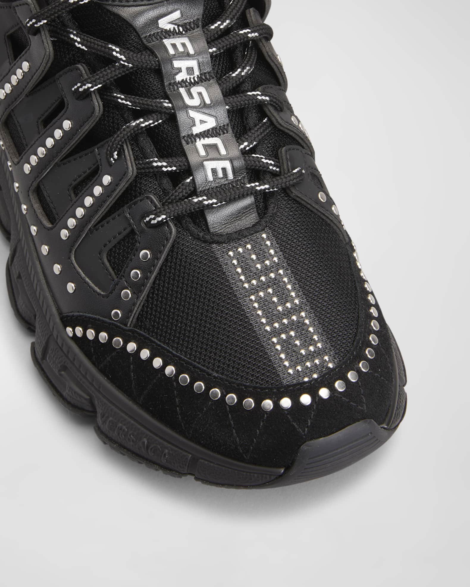 Versace Men's Embellished Trigreca Fashion Sneakers Neiman Marcus