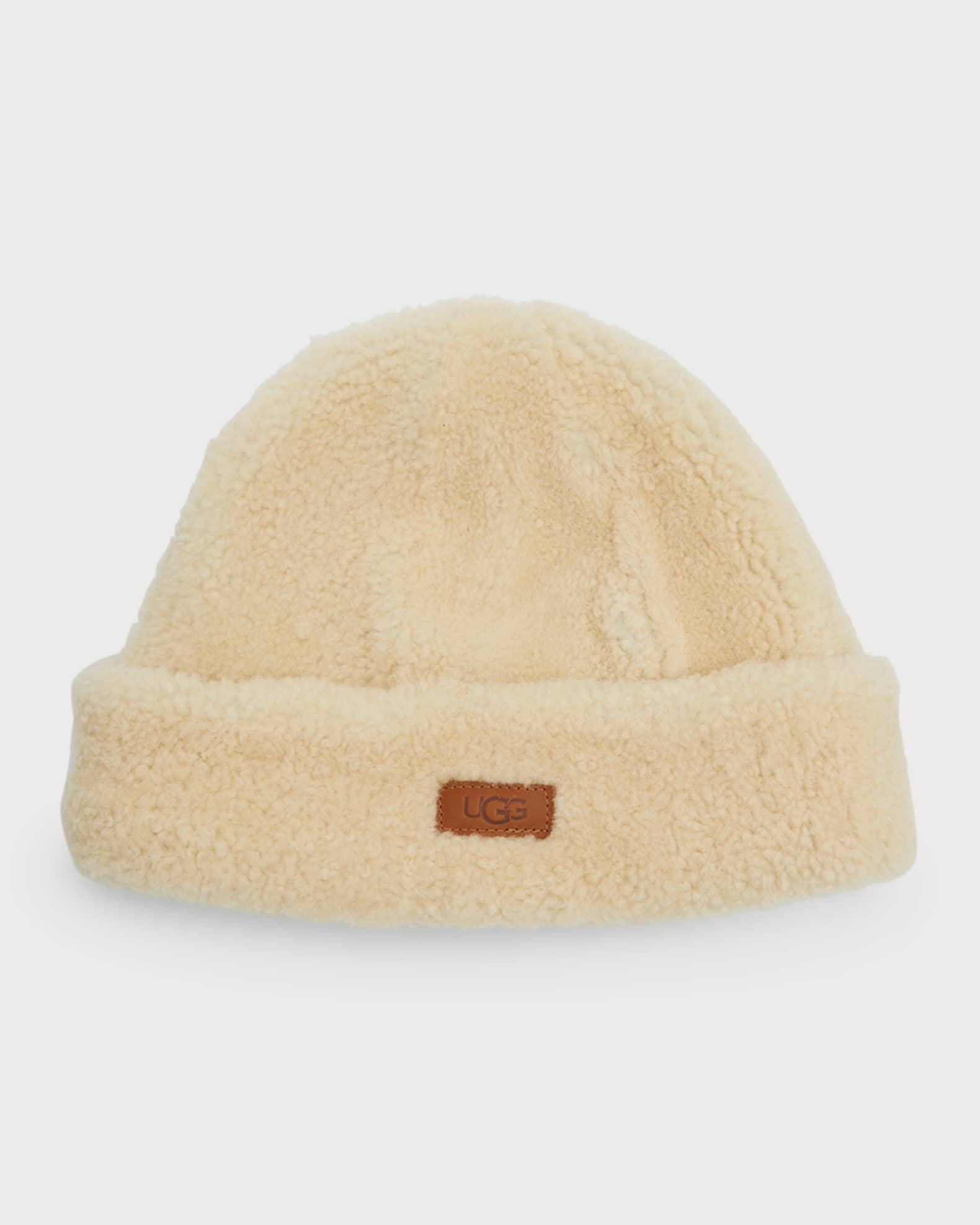 Curly Shearling Beanie w Logo