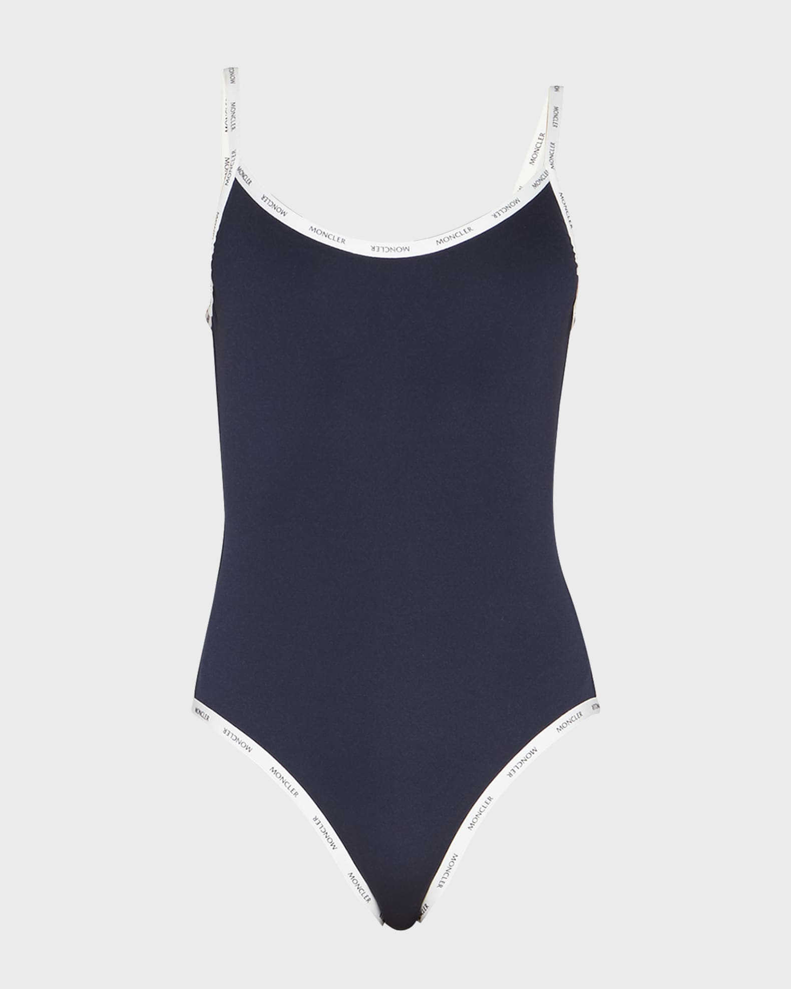 Moncler One Piece Swimsuit With Logo Trim Neiman Marcus