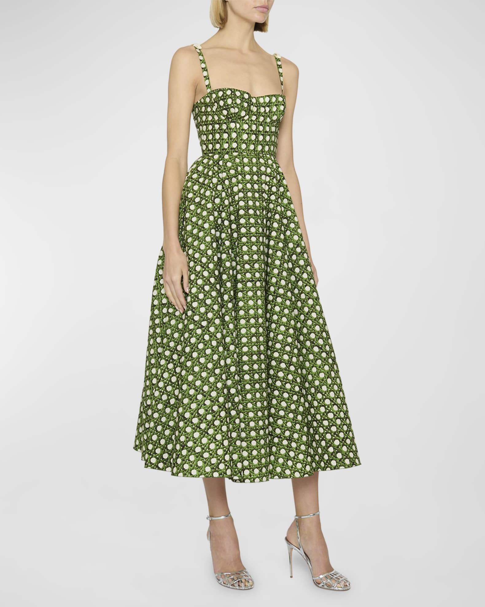 Prisca Belted Bustier Tea Length Dress