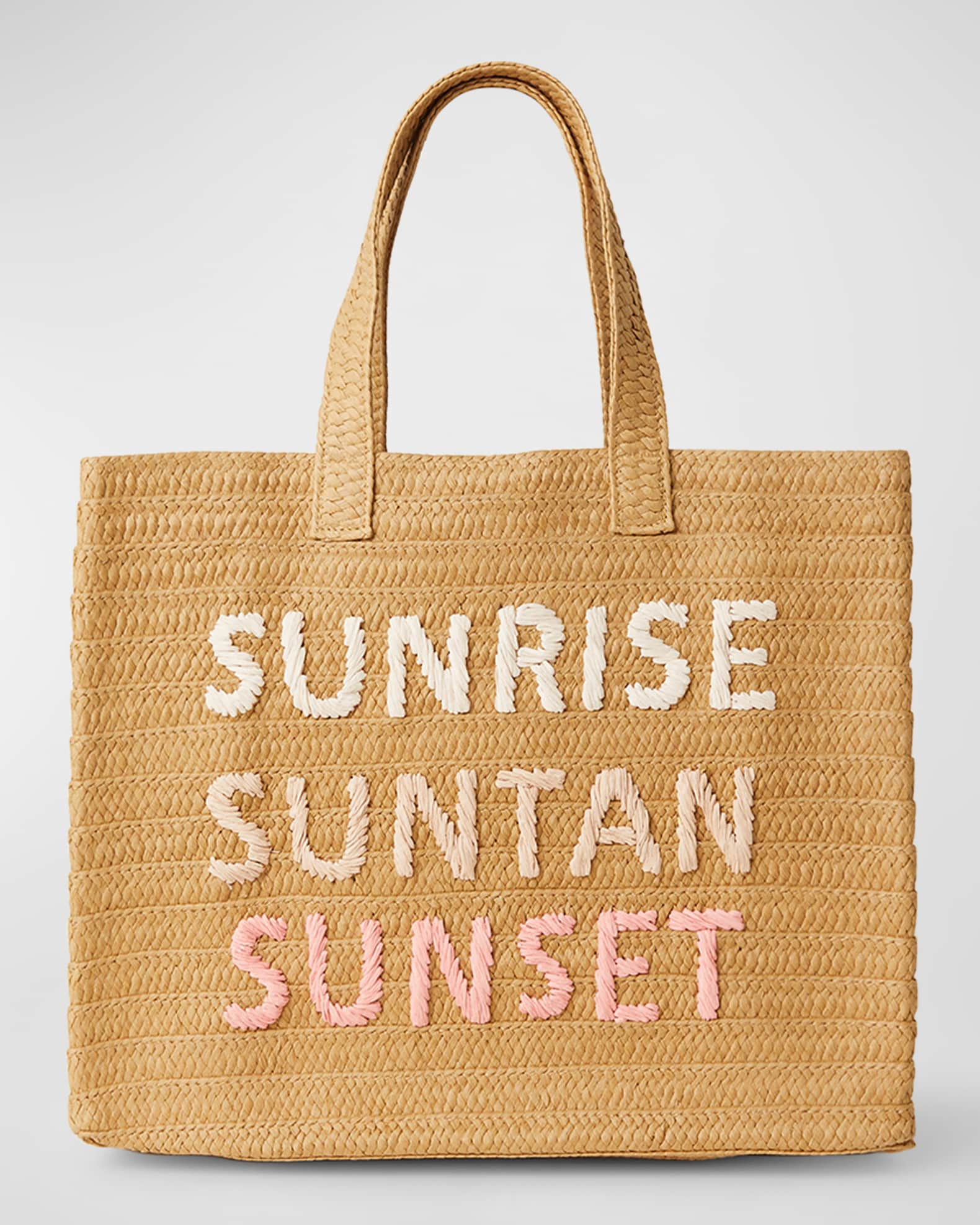 BTB Los Angeles Sunrise Suntan Sunset Straw Tote Bag Neiman Marcus