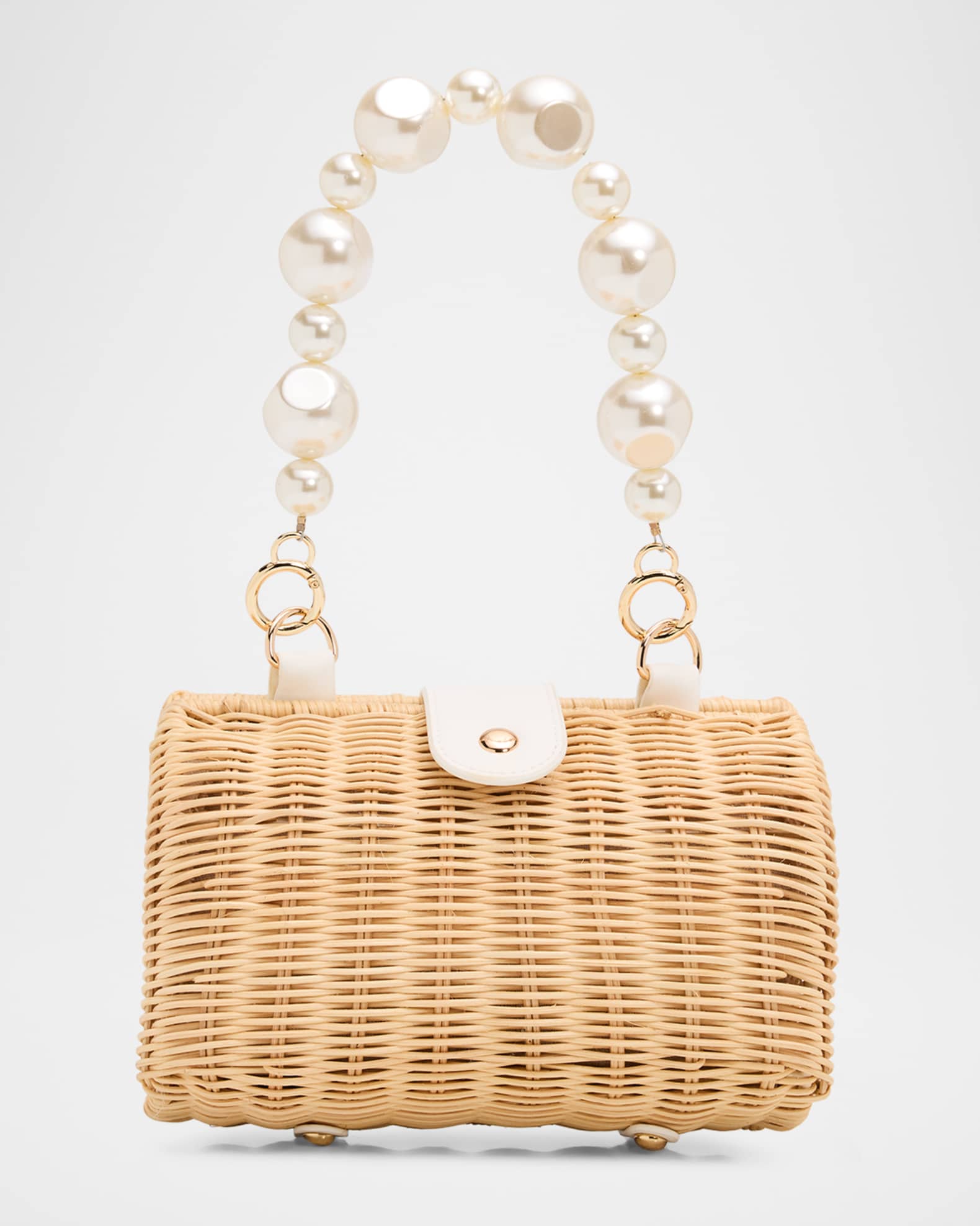 BTB Los Angeles Page Pearly Rattan Shoulder Bag | Neiman Marcus