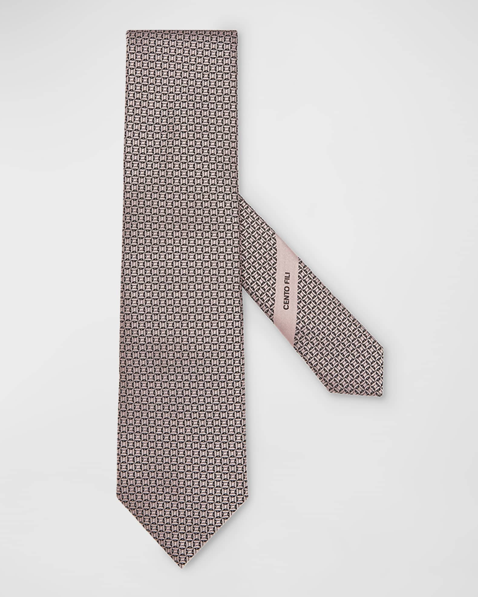 Louis Vuitton Burgundy Monogram Circles Silk Jacquard Tie Louis