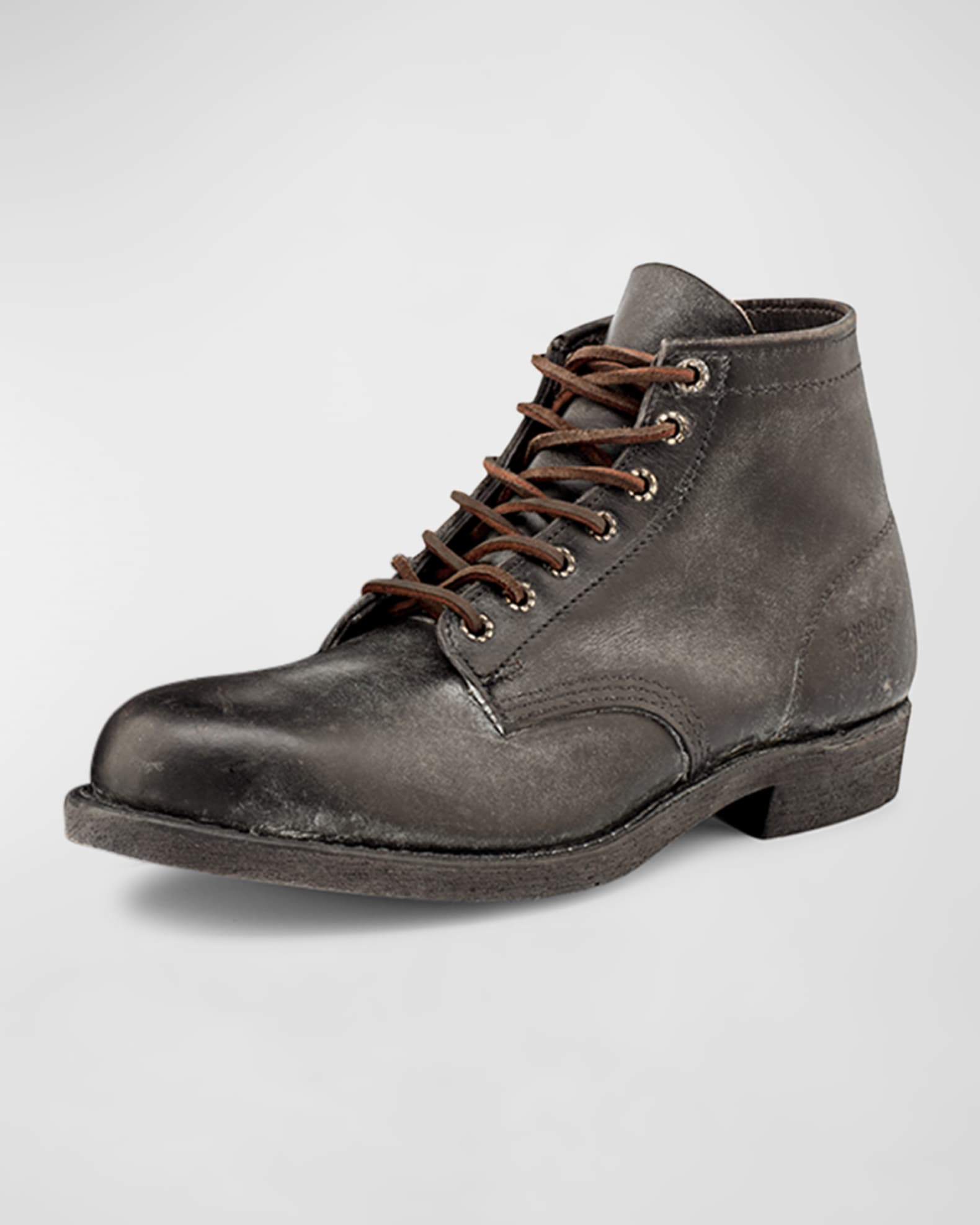 Men s Prison Lace Up Leather Ankle Boots