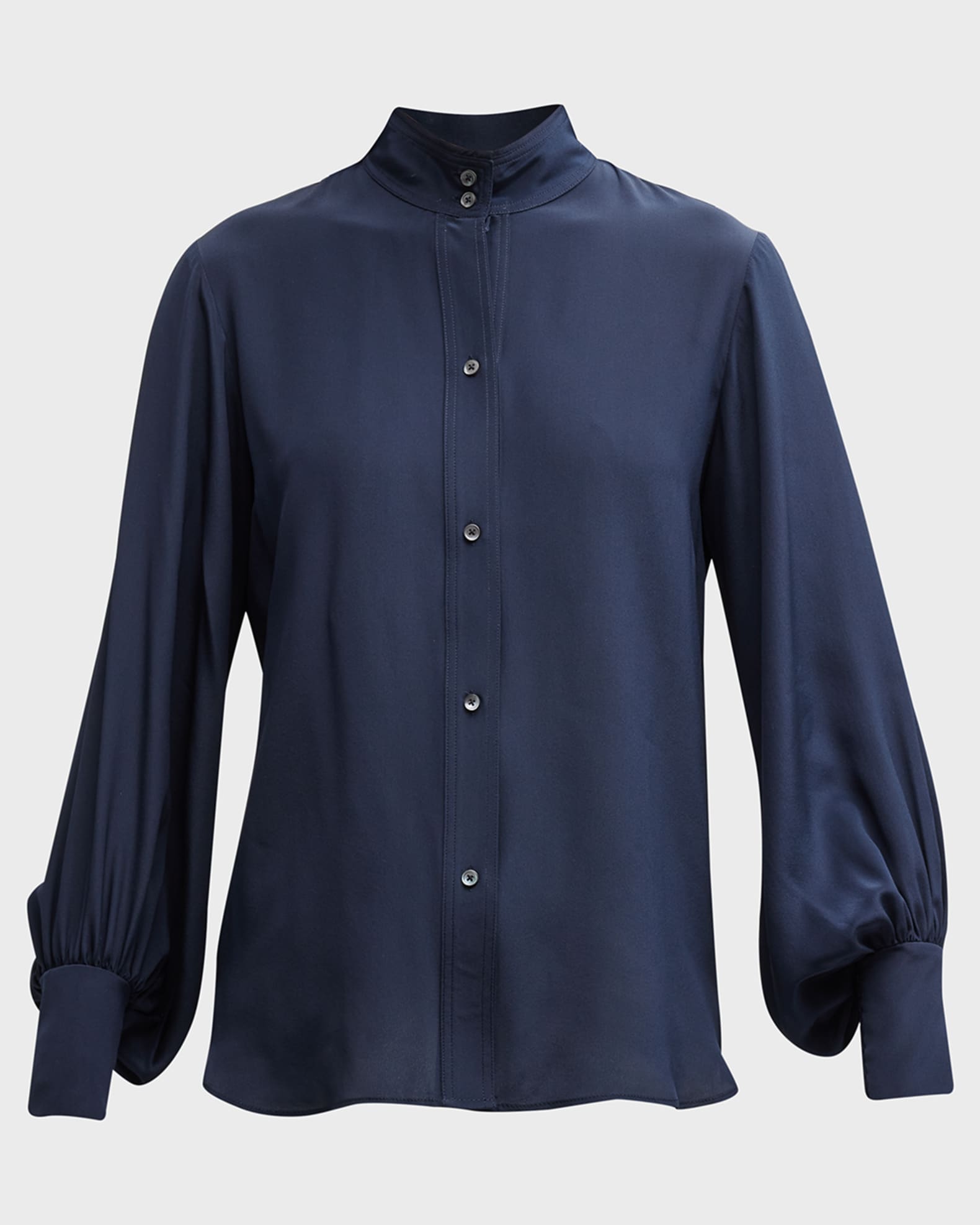 TWP Aria Silk BandCollar Blouse Neiman Marcus