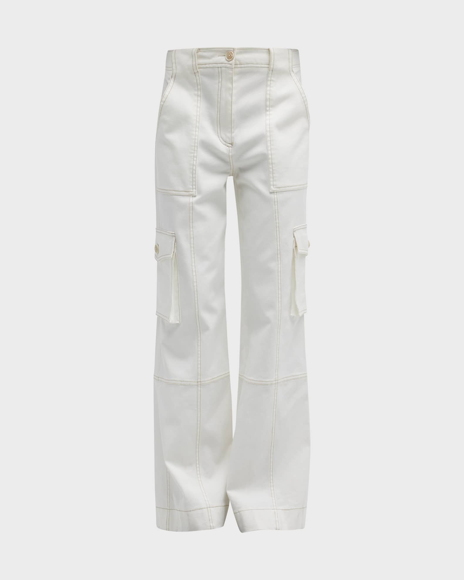 Contrast stitch wide leg pants hot sale