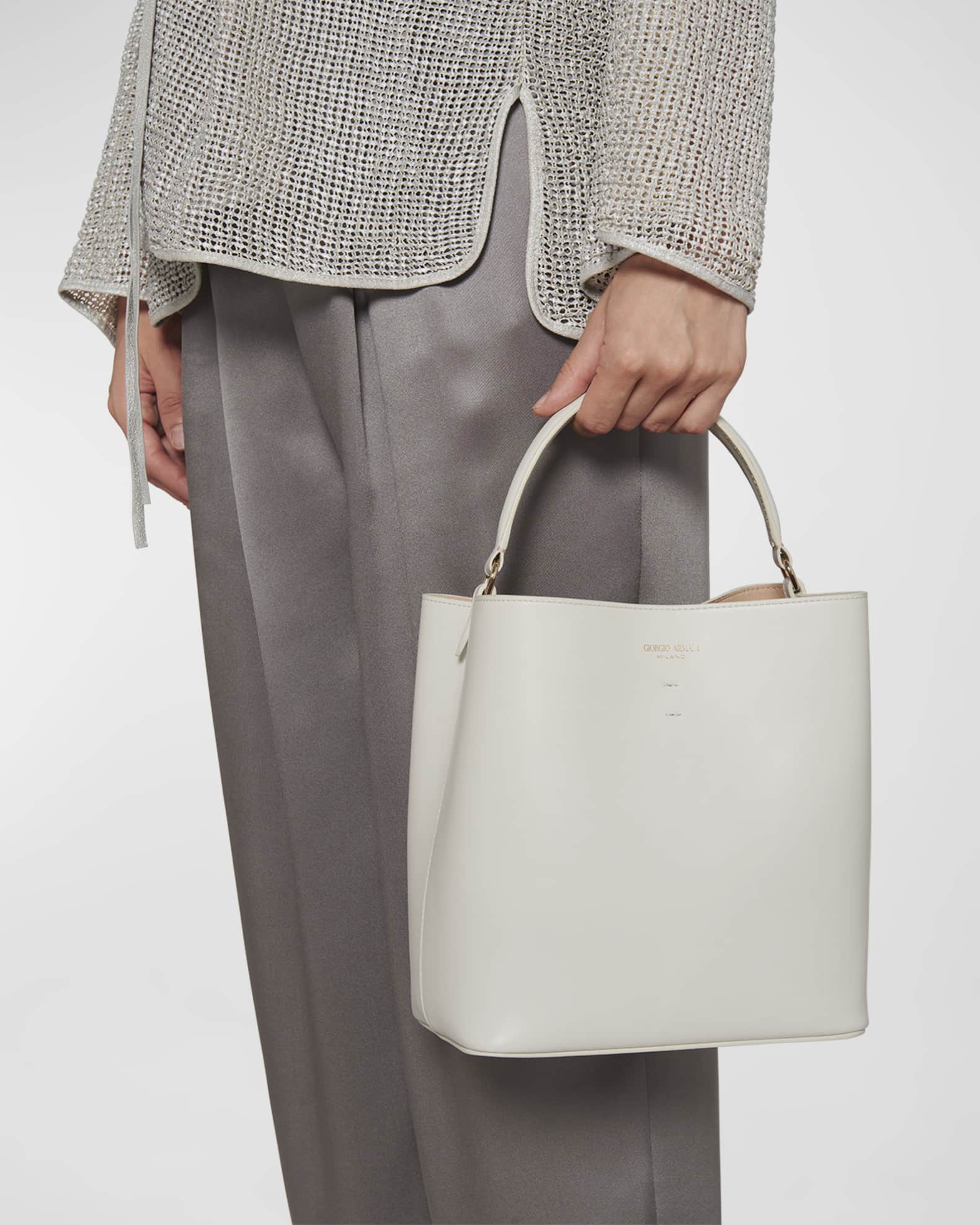 Giorgio Armani Infinity Small Napa Leather Tote Bag | Neiman Marcus