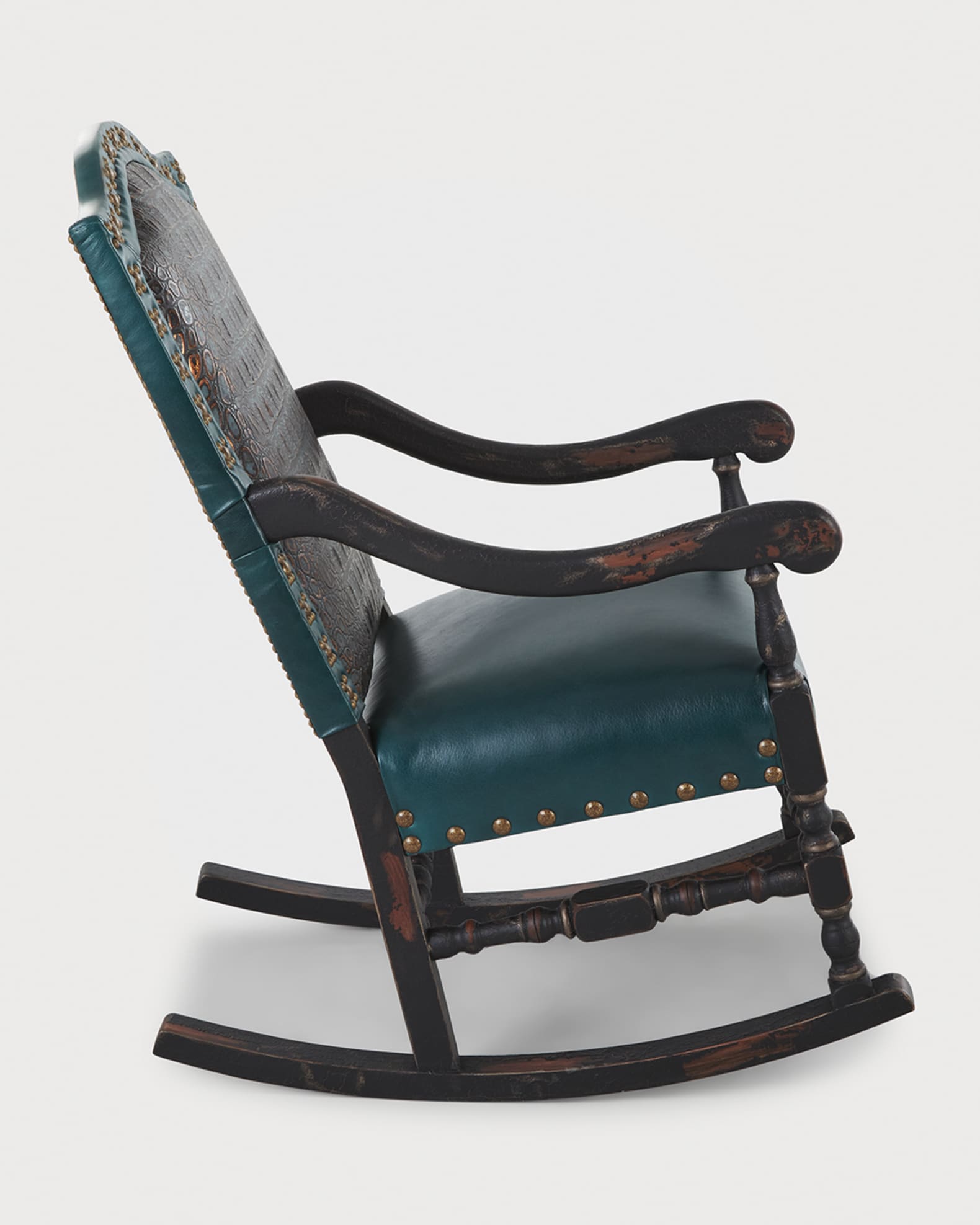 Old Hickory Tannery St. Vincent Leather Rocking Chair | Neiman Marcus
