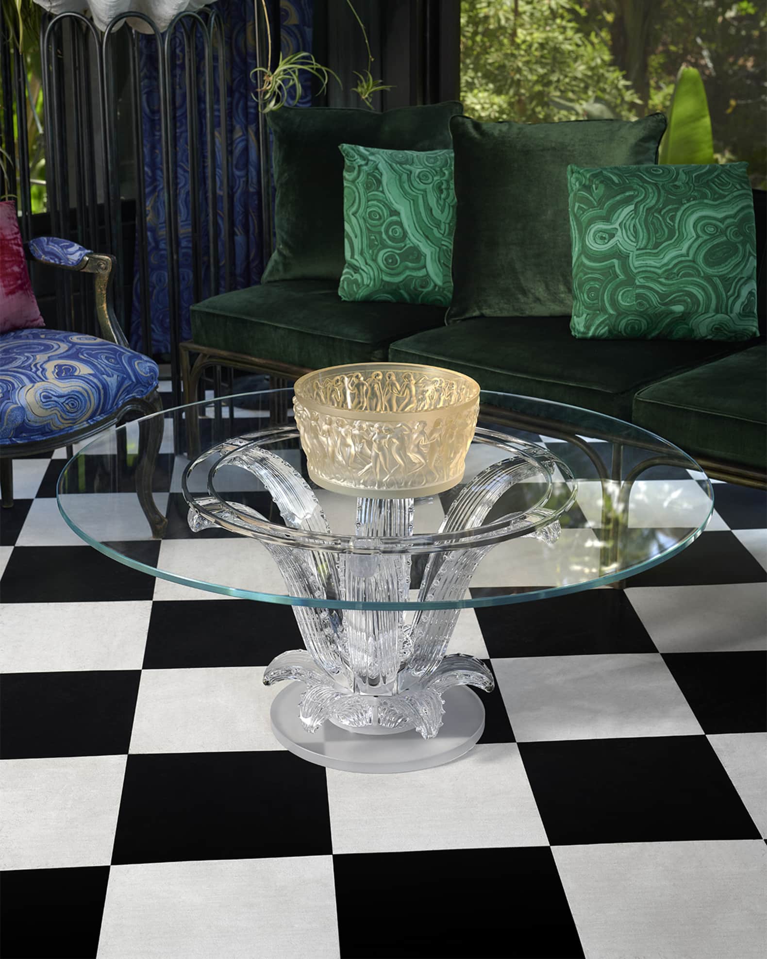 Lalique Bacchantes Bowl, Gold Luster | Neiman Marcus