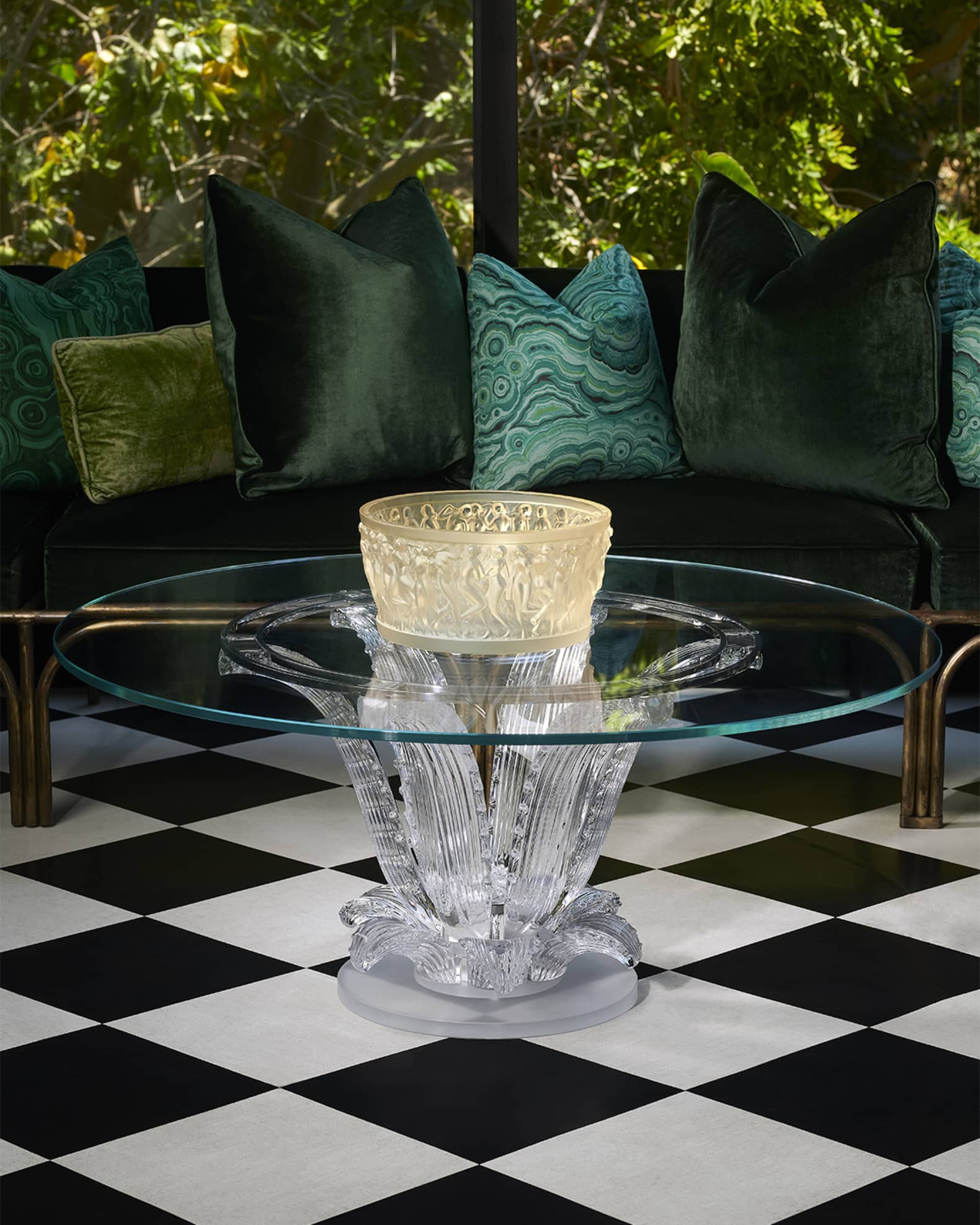 Lalique Bacchantes Bowl, Gold Luster | Neiman Marcus
