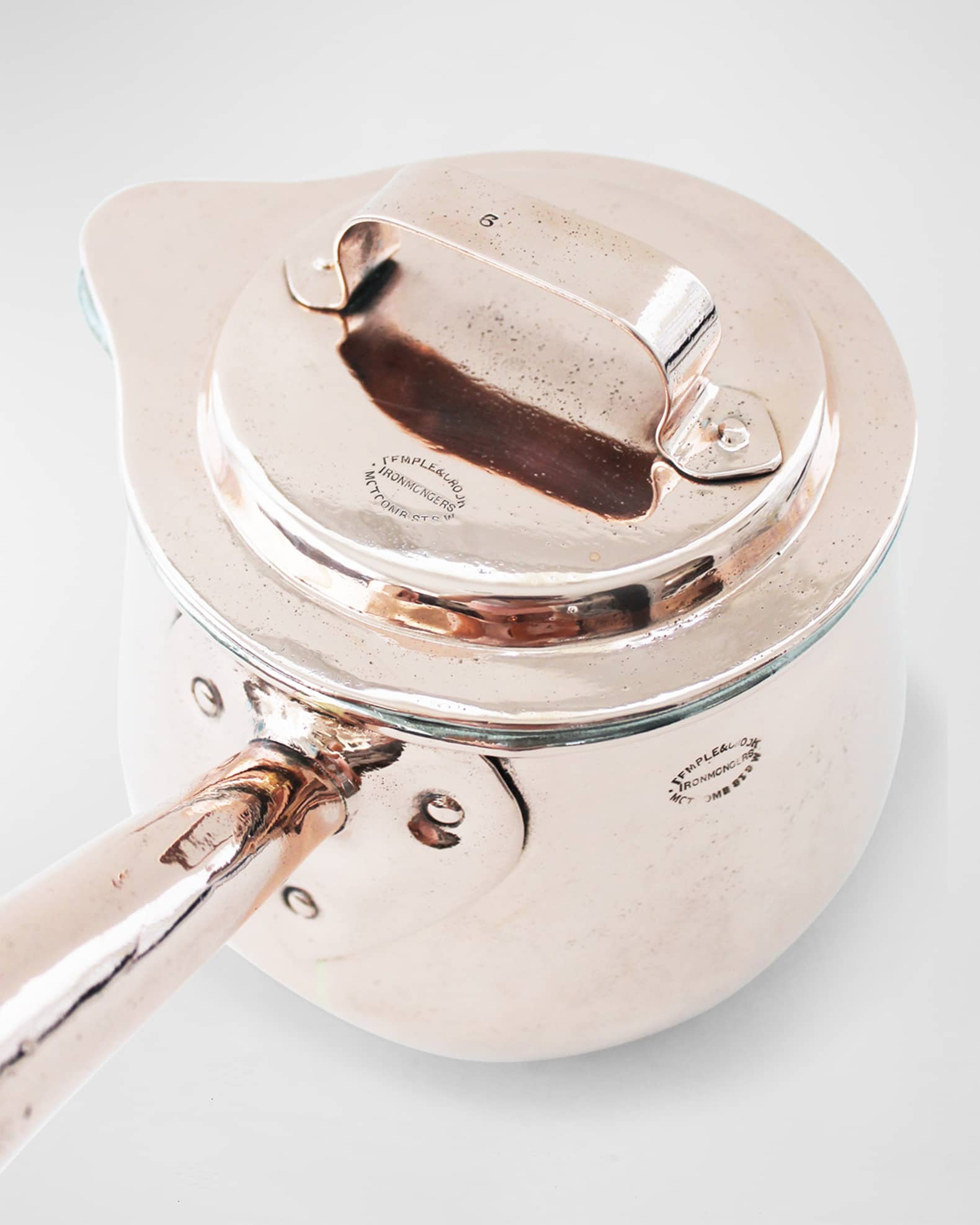 Coppermill Kitchen Antique English Pot Bellied Saucepan With Makers Mark, C.1850 Neiman Marcus