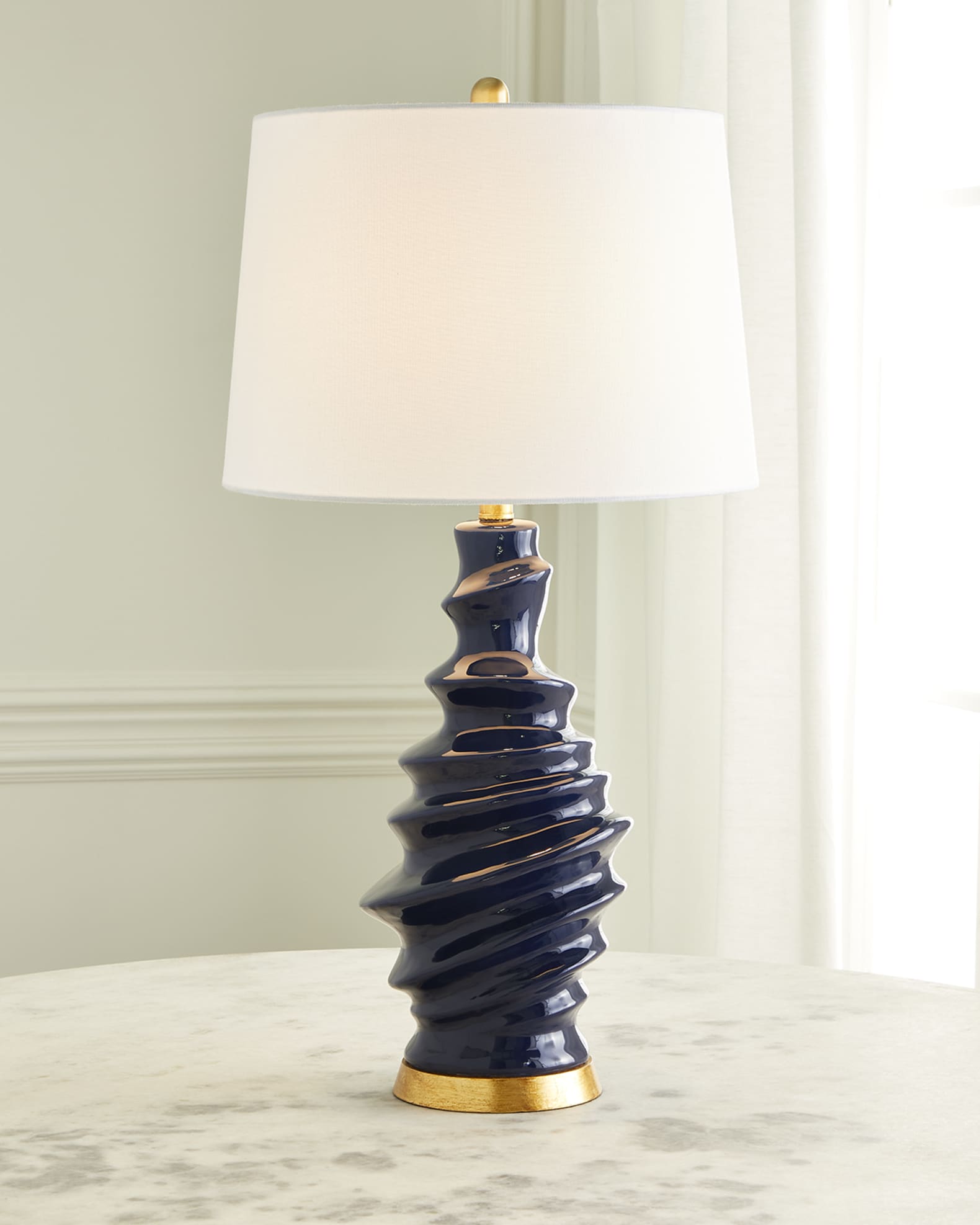 Connelly Navy Blue Ceramic Table Lamp Neiman Marcus