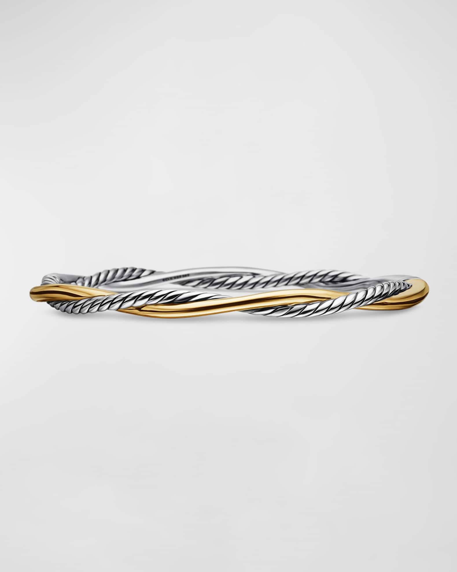 David Yurman Petite Infinity Bracelet in Silver with 14K Gold, 4.4mm