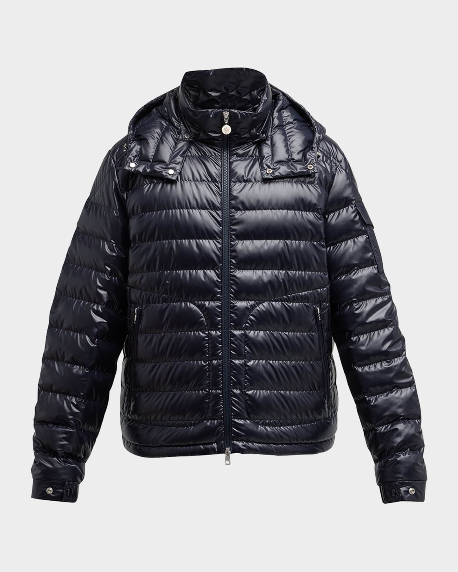 Moncler Men's Lauros Channeled Down Jacket | Neiman Marcus