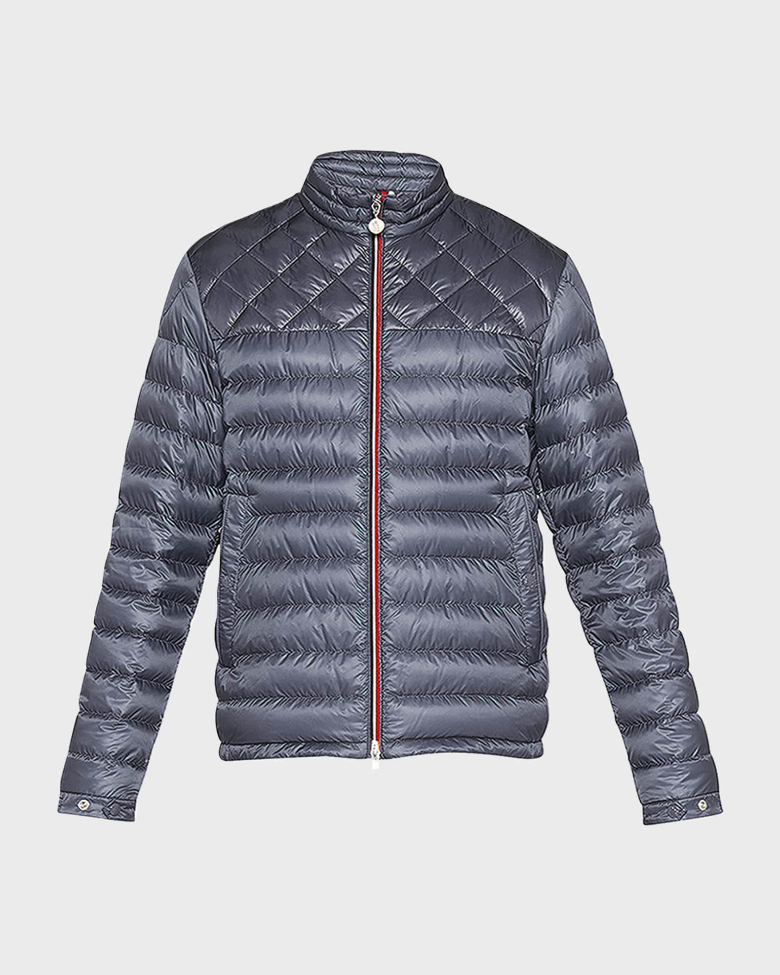 Moncler Men's Benamou Tricolor Quilted Down Jacket | Neiman Marcus