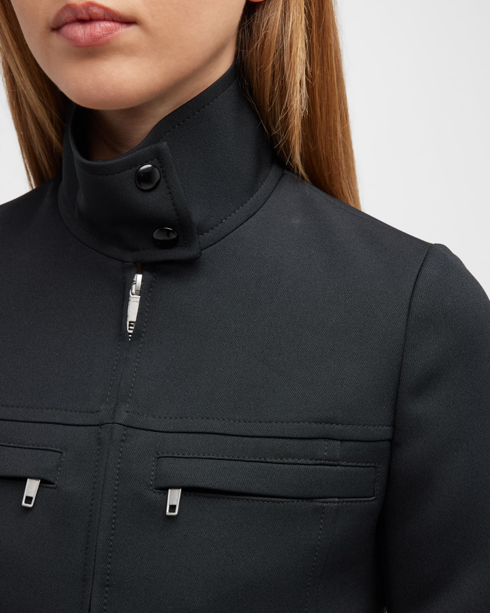 Courreges 2-Pocket Suspenders Crop Jacket | Neiman Marcus