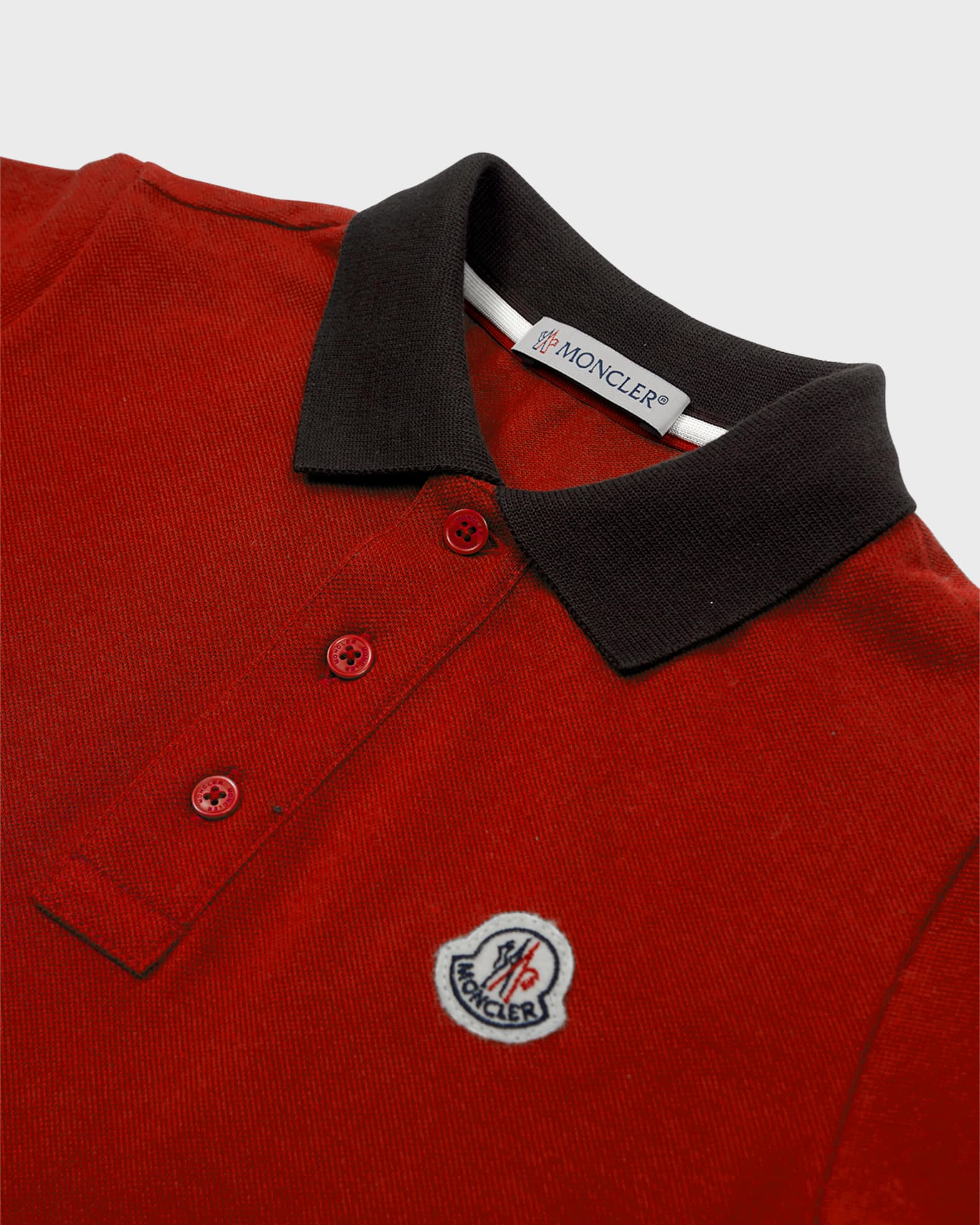 Red moncler polo shirt clearance