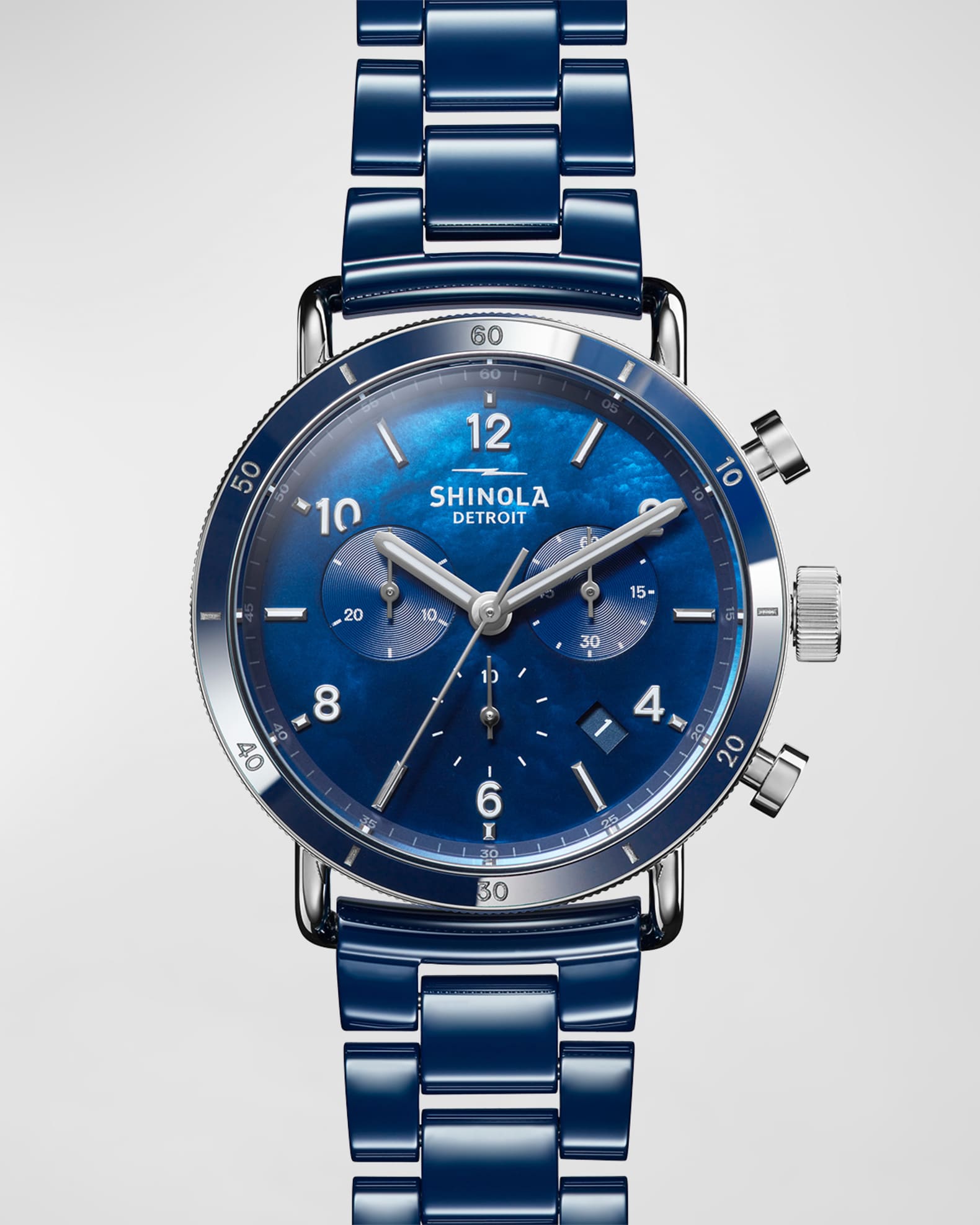 Shinola 40mm The Canfield Sport Chronograph Ceramic Bracelet Watch