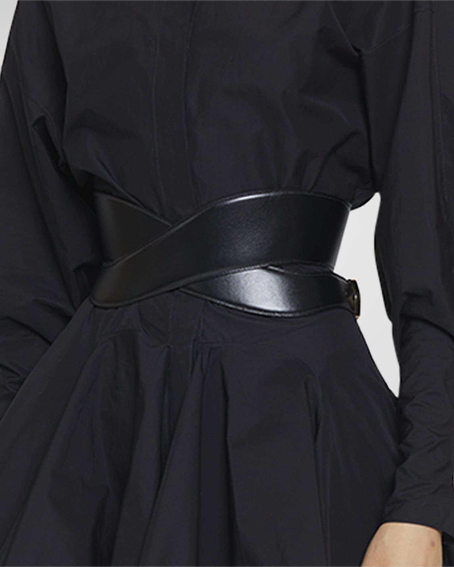 ALAIA Crossed Leather Belt Neiman Marcus