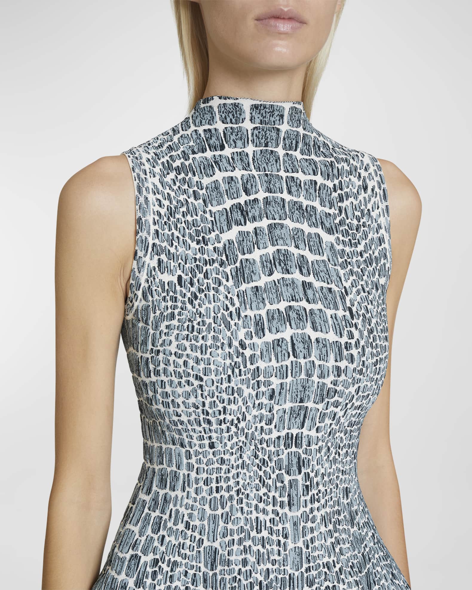 Crocodile Print Pattern Dress