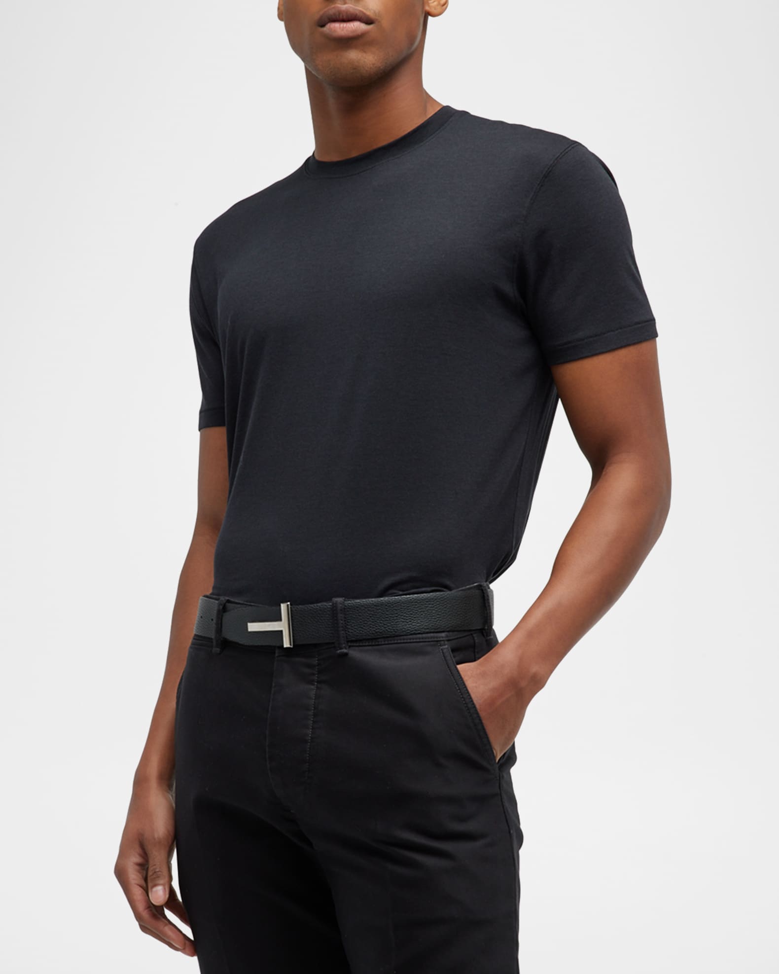Tシャツ・カットソー Tom Ford Lyocell Cotton T-Shirt TOM FORD Lyocell and Cotton-Blend Jersey T-Shirt for Men