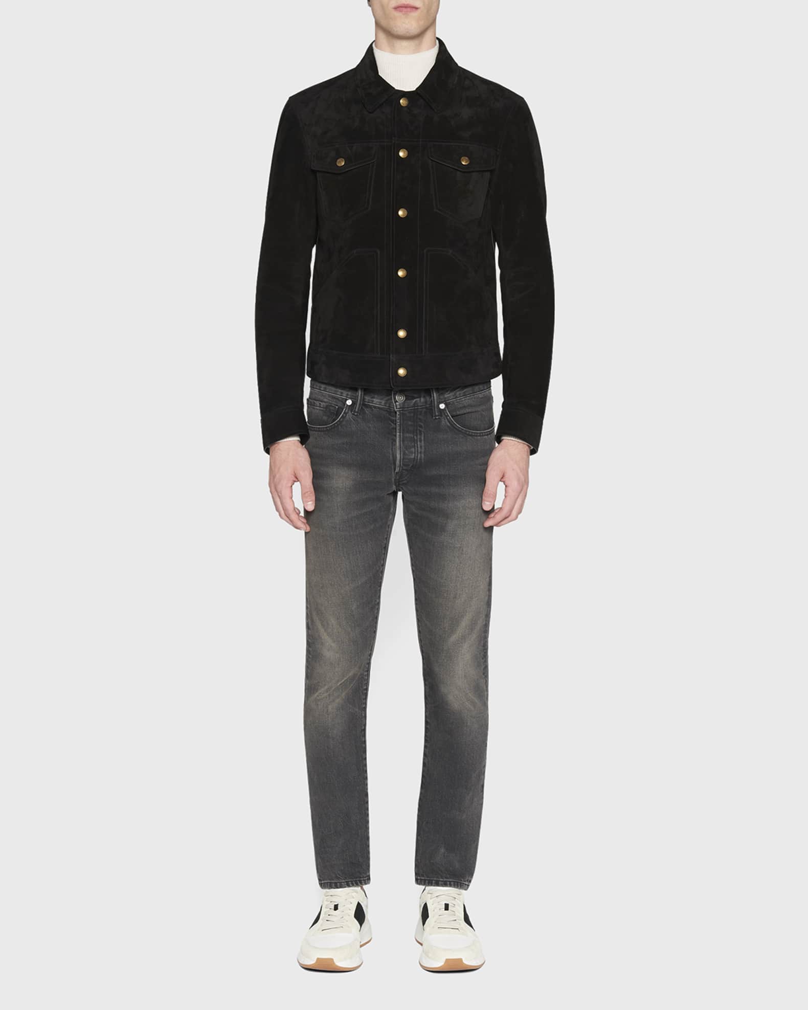 ジャケット TOM FORD JACKET (GI2970FAX1518 GV775) TOM FORD Men's Suede Western Jacket | Neiman Marcus