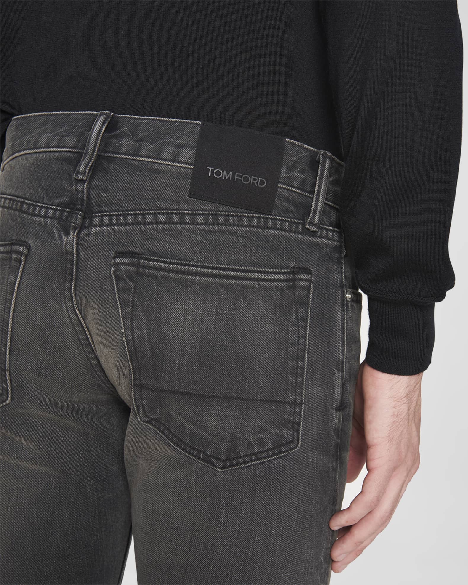 TOM FORD Men's Slim Fit Black Wash Jeans | Neiman Marcus