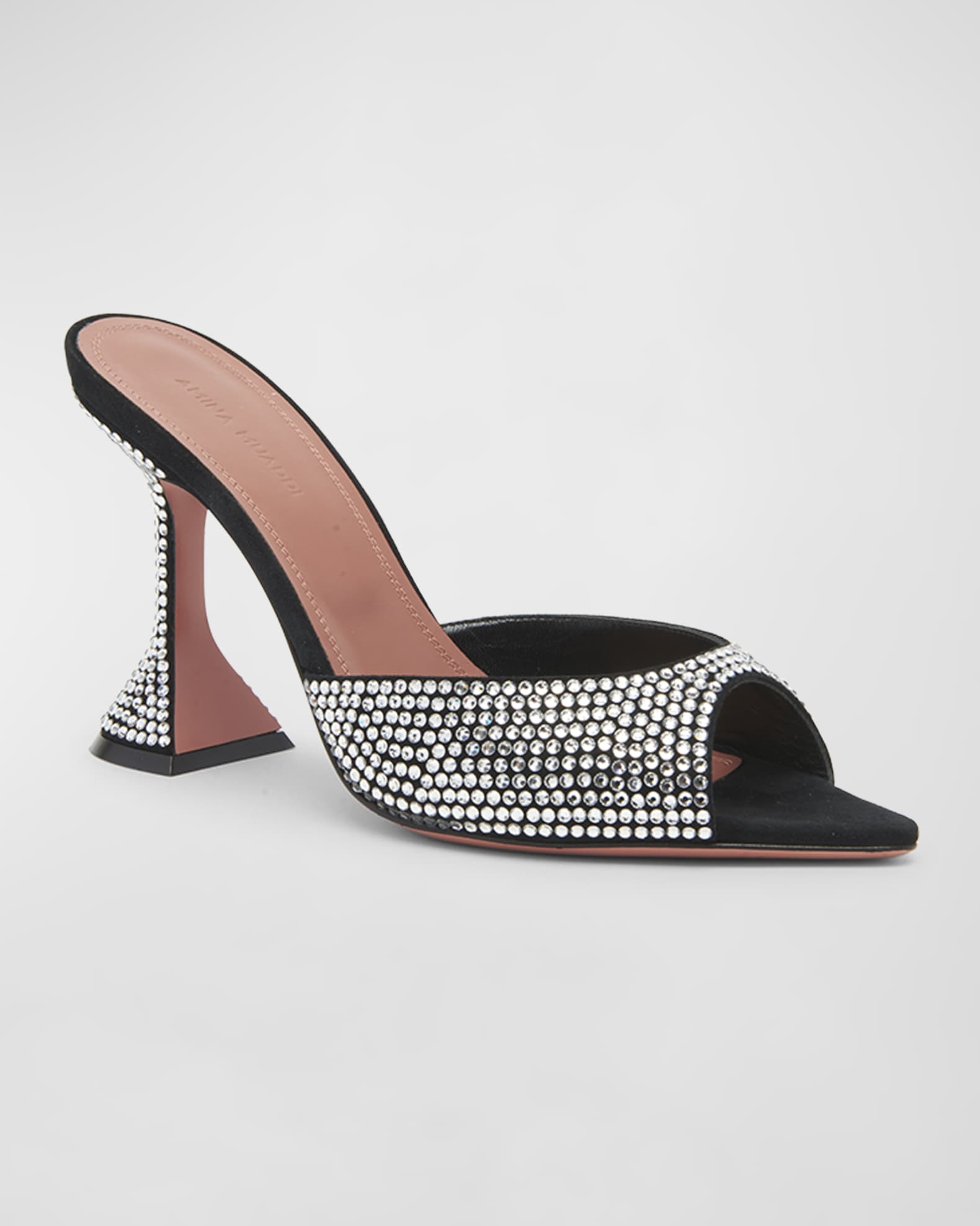 Amina Muaddi Caroline Crystal Cocktail Mule Sandals | Neiman Marcus