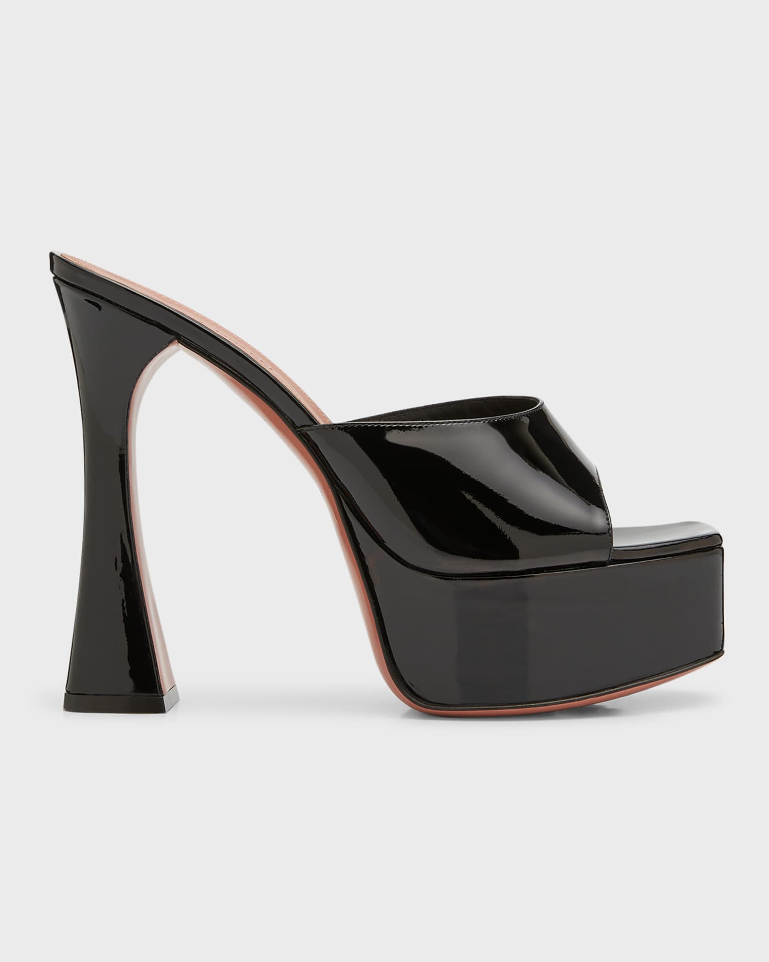 Amina Muaddi Dalida Patent Platform Mule Sandals | Neiman Marcus