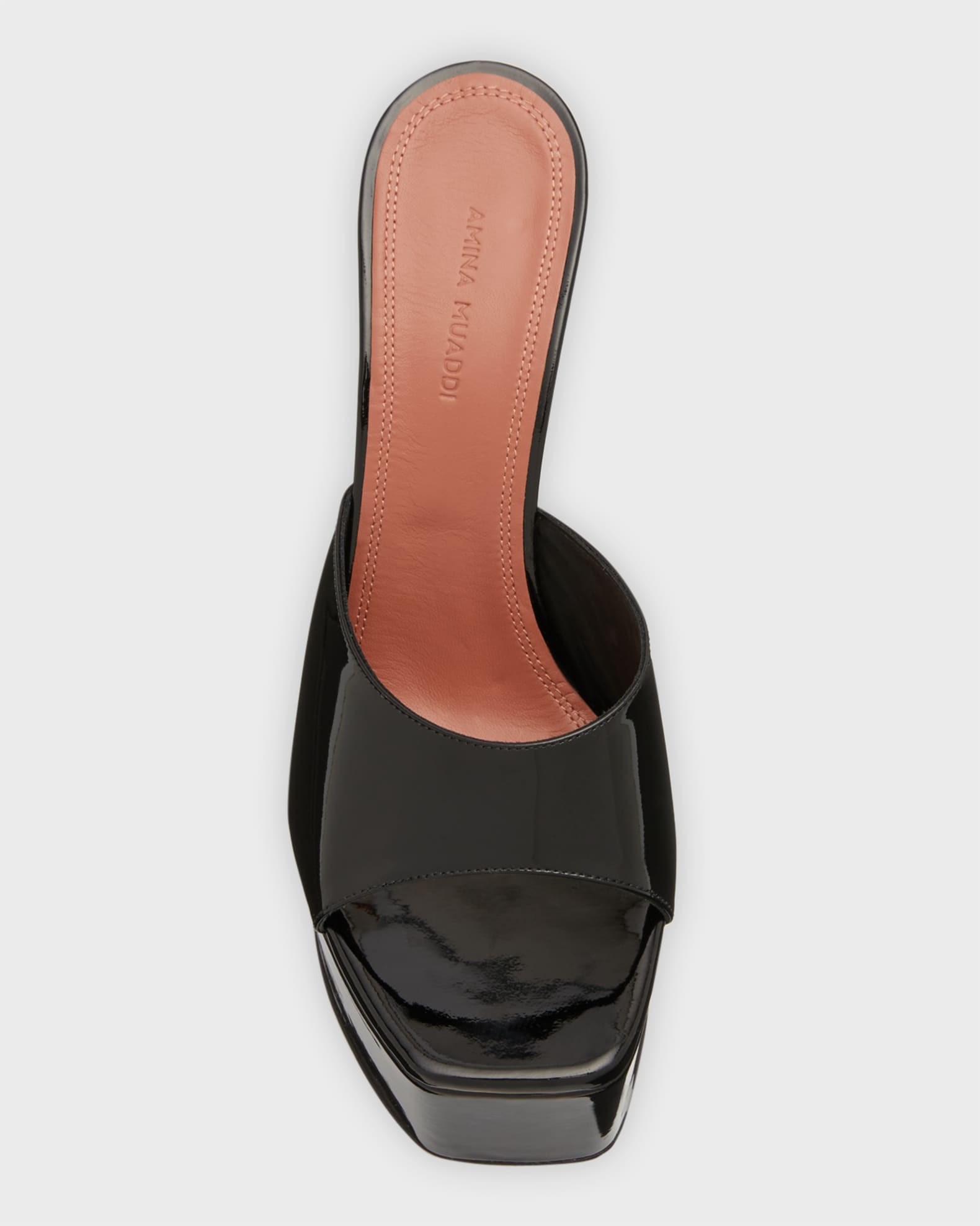 Amina Muaddi Dalida Patent Platform Mule Sandals | Neiman Marcus