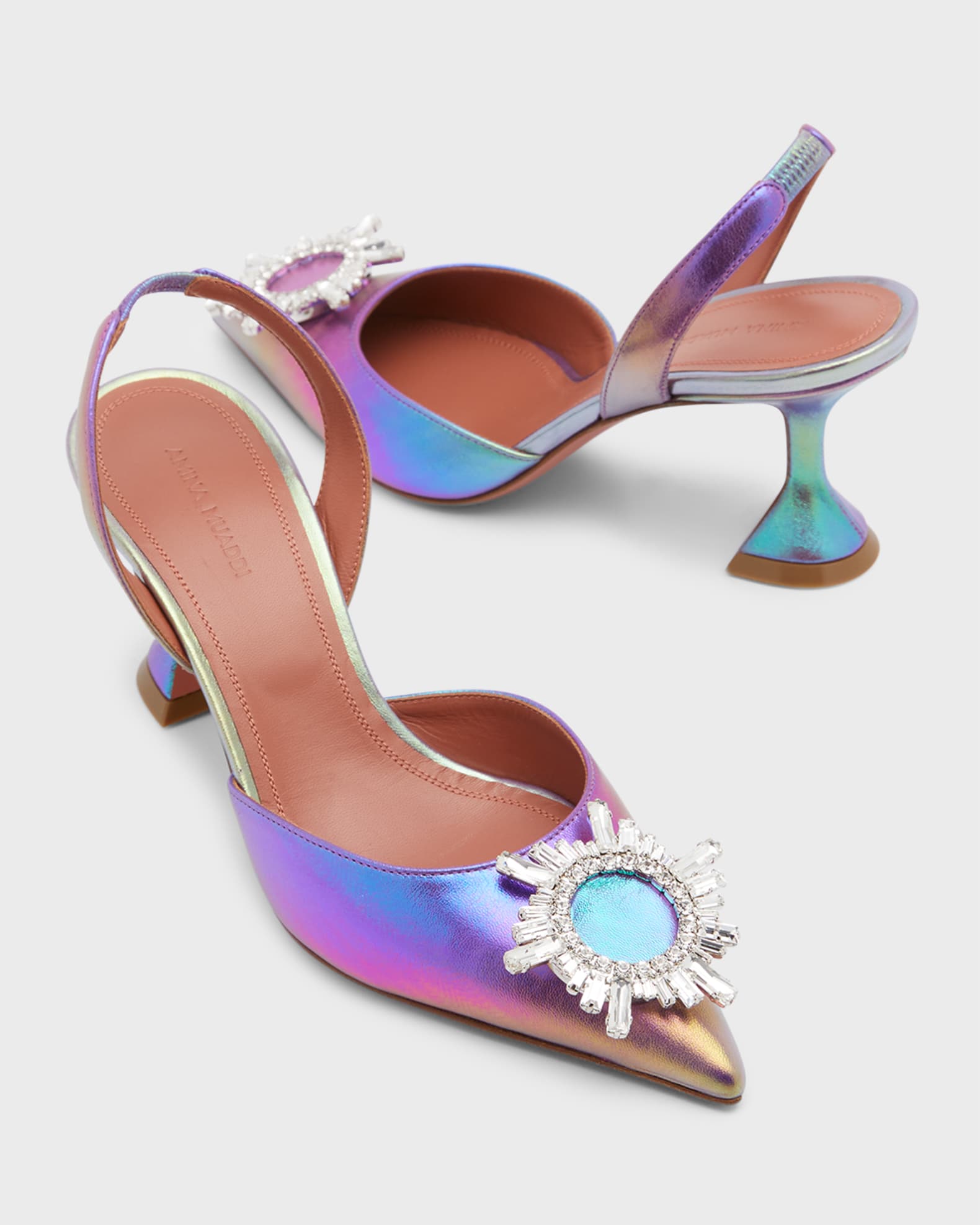 Amina Muaddi Begum Ombre Crystal Slingback Pumps Neiman Marcus