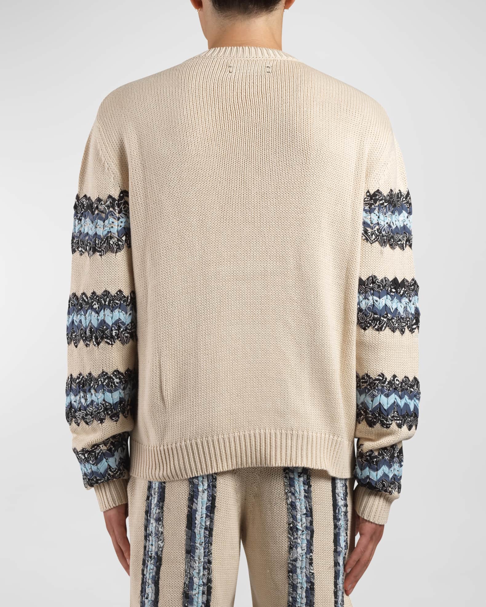Amiri Men's Baja Bandana Wool-Cashmere Sweater | Neiman Marcus