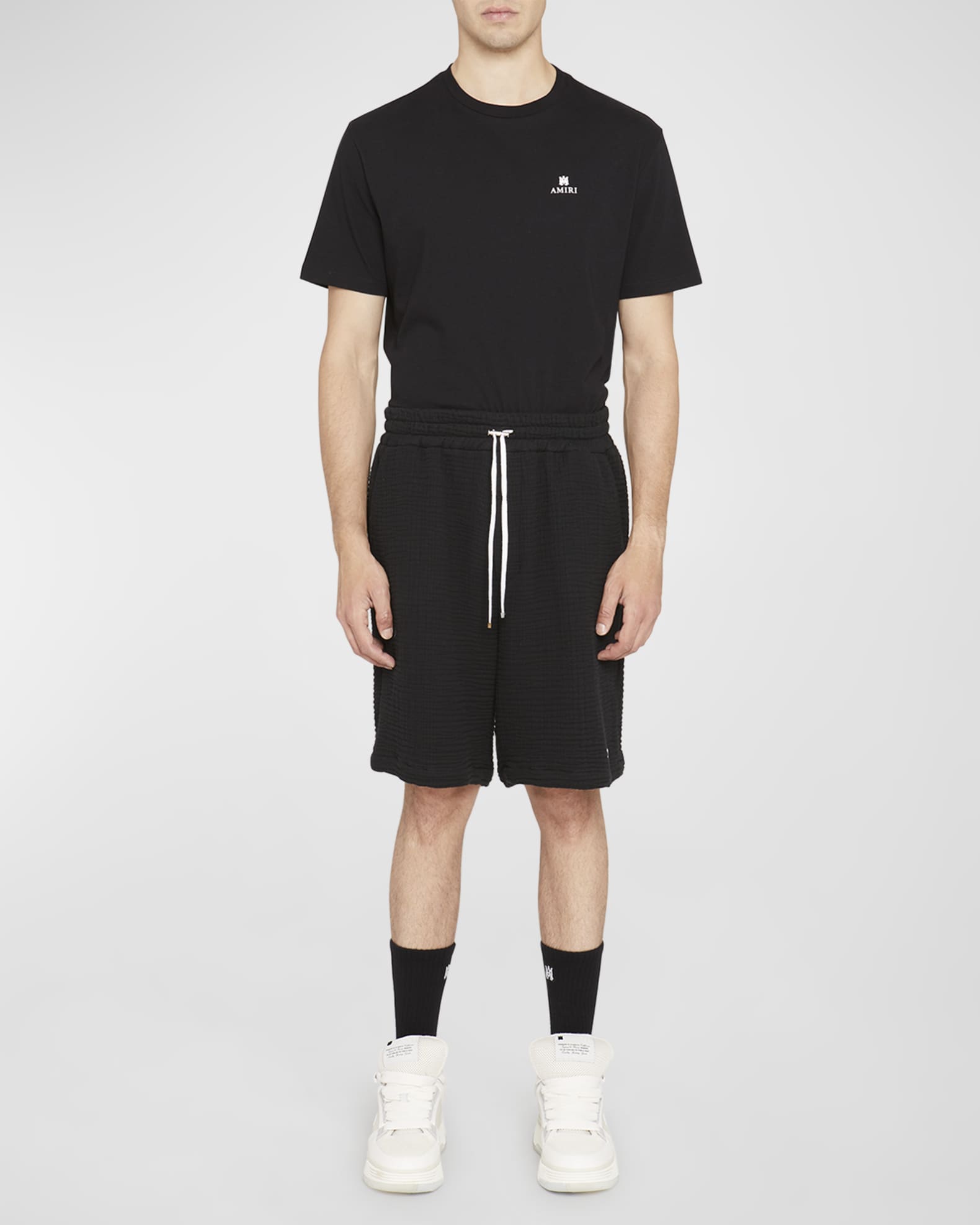 Amiri Men's Textured Cotton Basketball Shorts Neiman Marcus