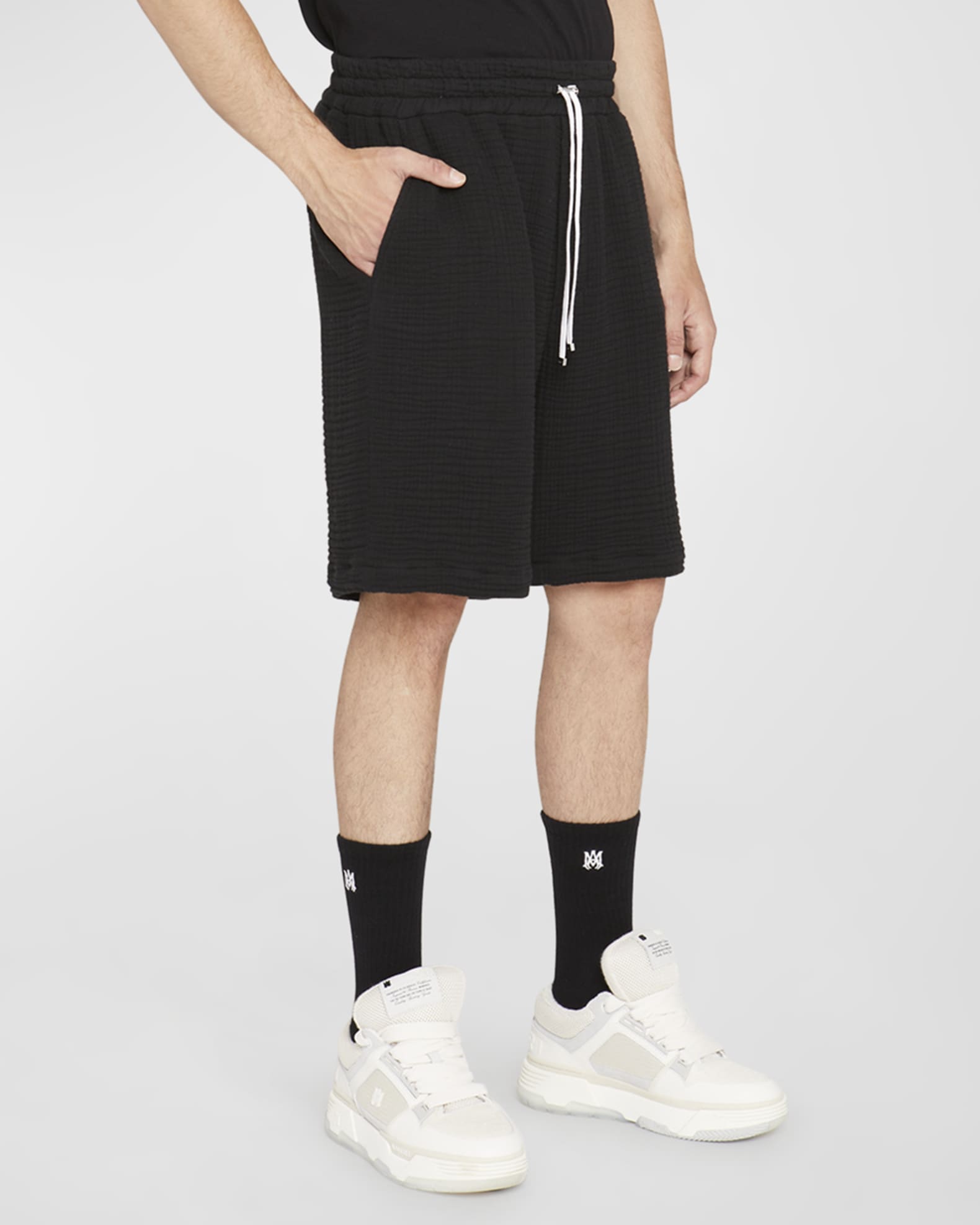 Amiri Men's Textured Cotton Basketball Shorts Neiman Marcus