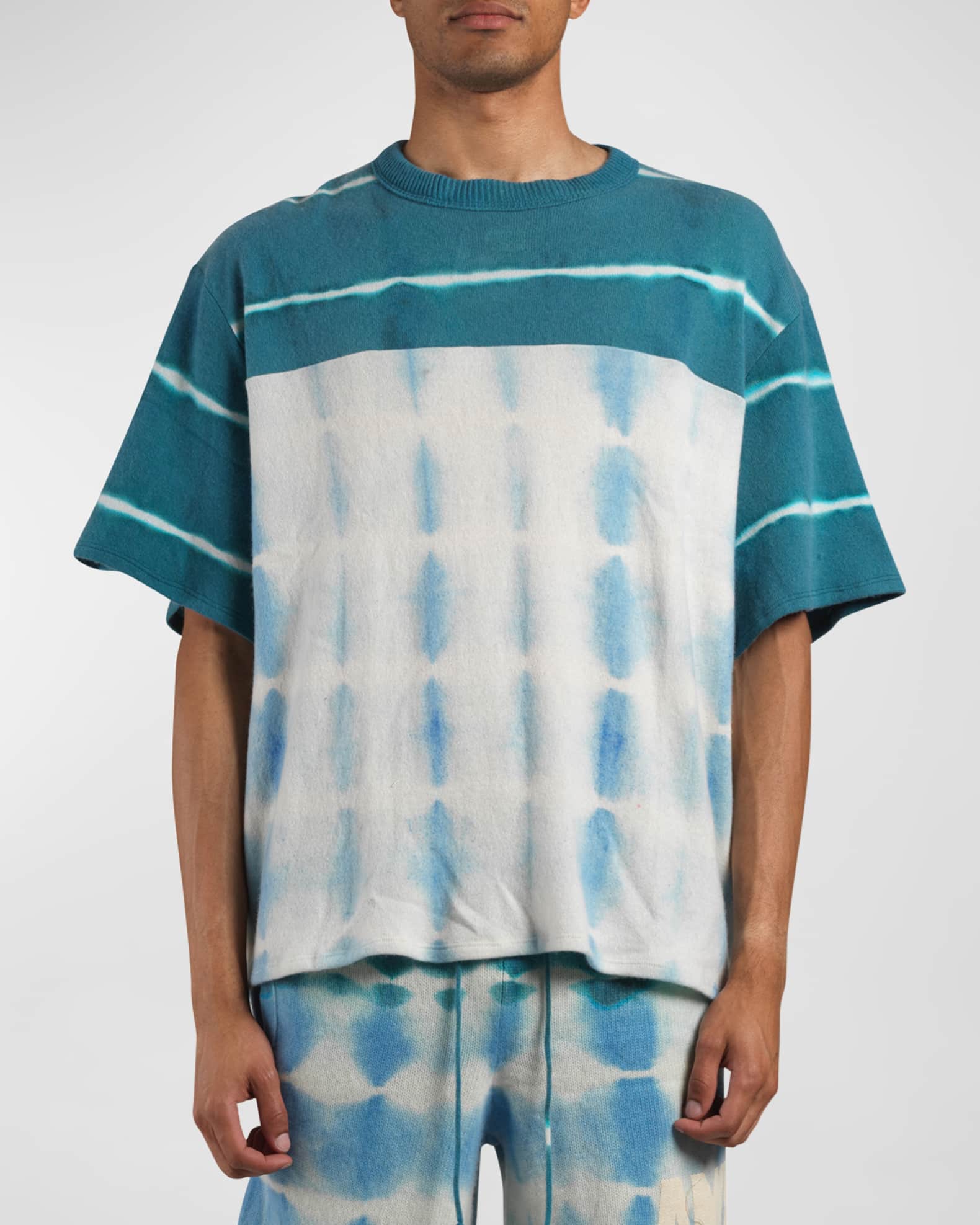 Amiri Men's Tie-Dye Knit Football Jersey T-Shirt | Neiman Marcus