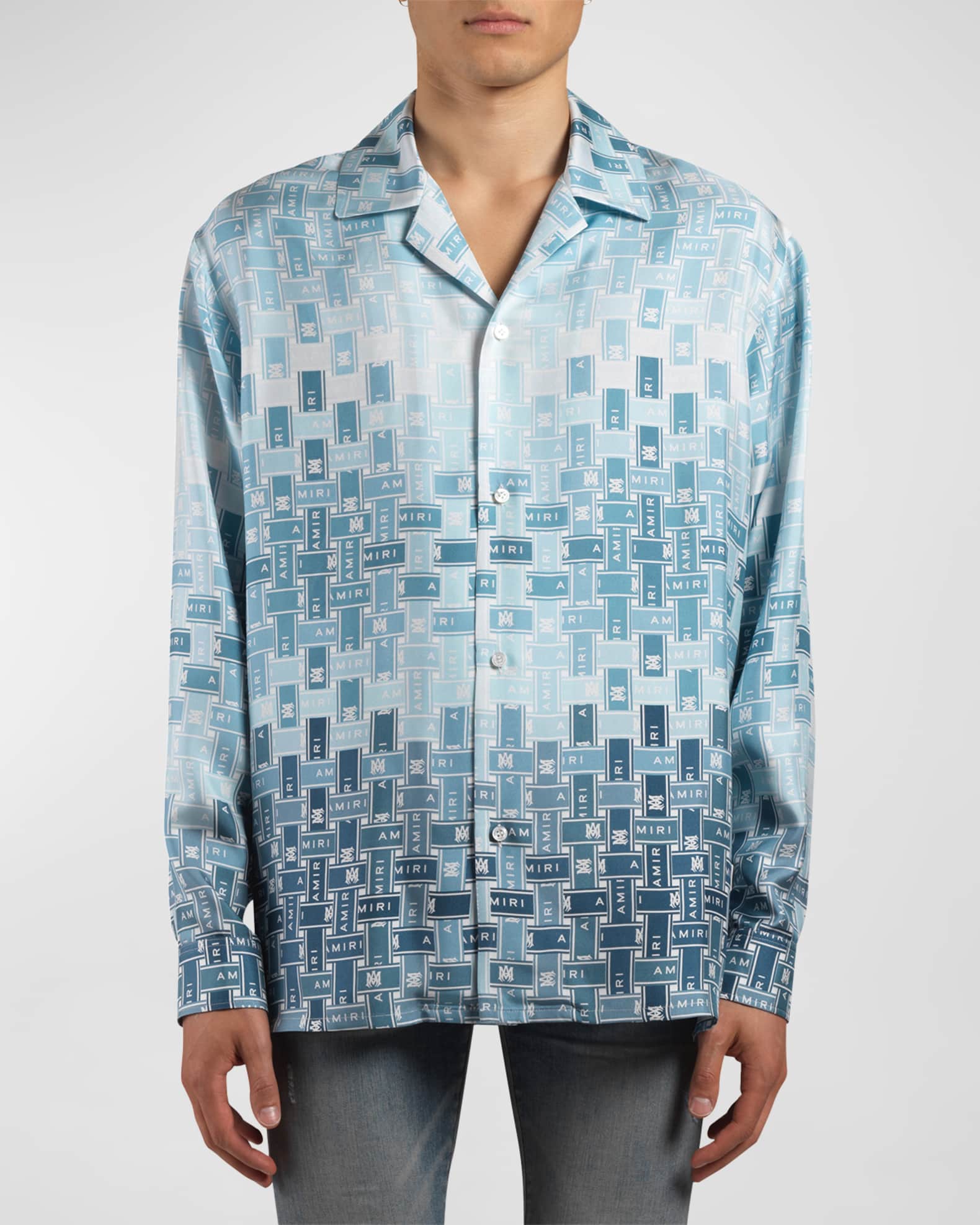 Versace Men's Bright Orchid Silk Pajama Shirt
