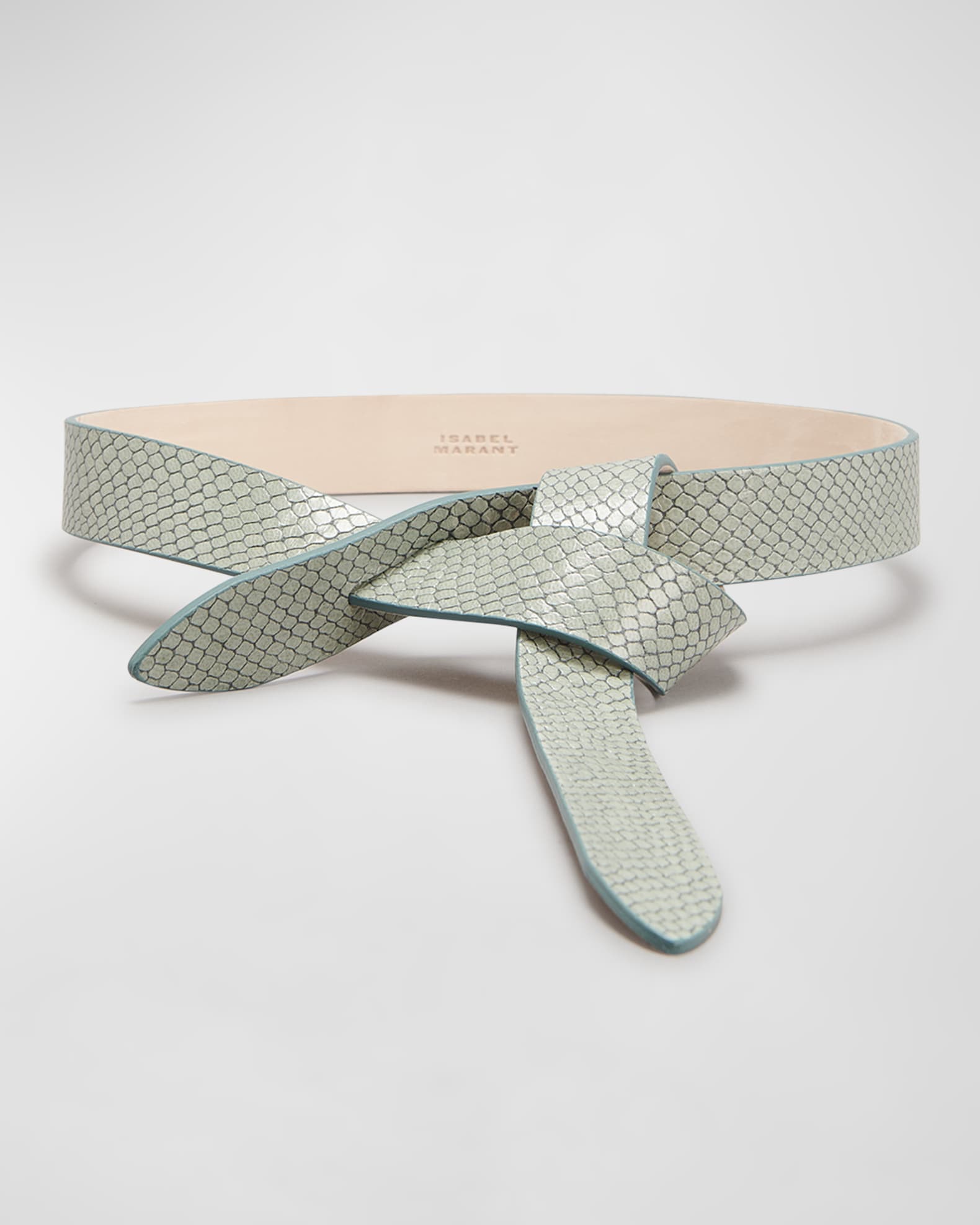 Isabel Marant LECCE Python-Embossed Leather Wrap Belt | Neiman Marcus