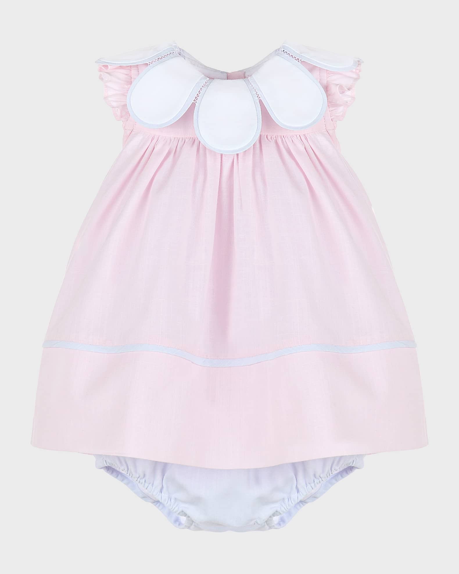 Luli & Me Girls Luxe Velvet Christmas Dress - Lace Collar - Ribbon Sash - Red