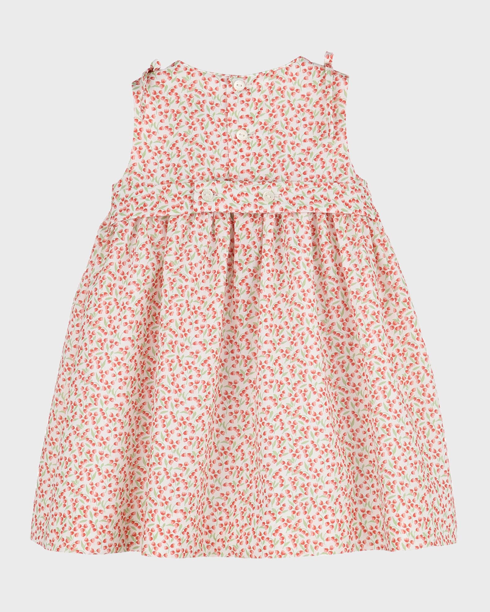 Luli & Me Girls White Embroidered Red Strawberries Dress main image 0