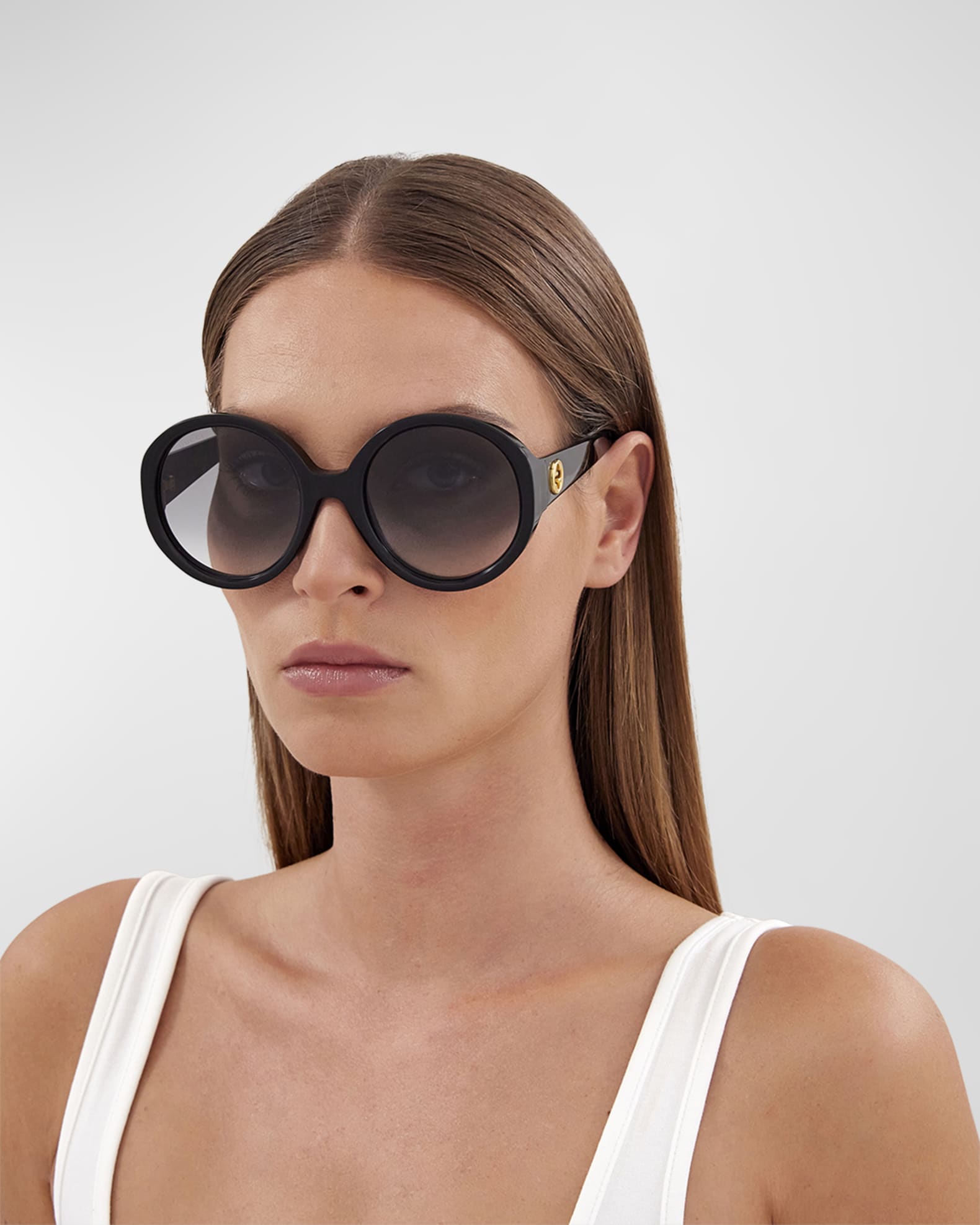 Interlocking GG Round Acetate Sunglasses  1