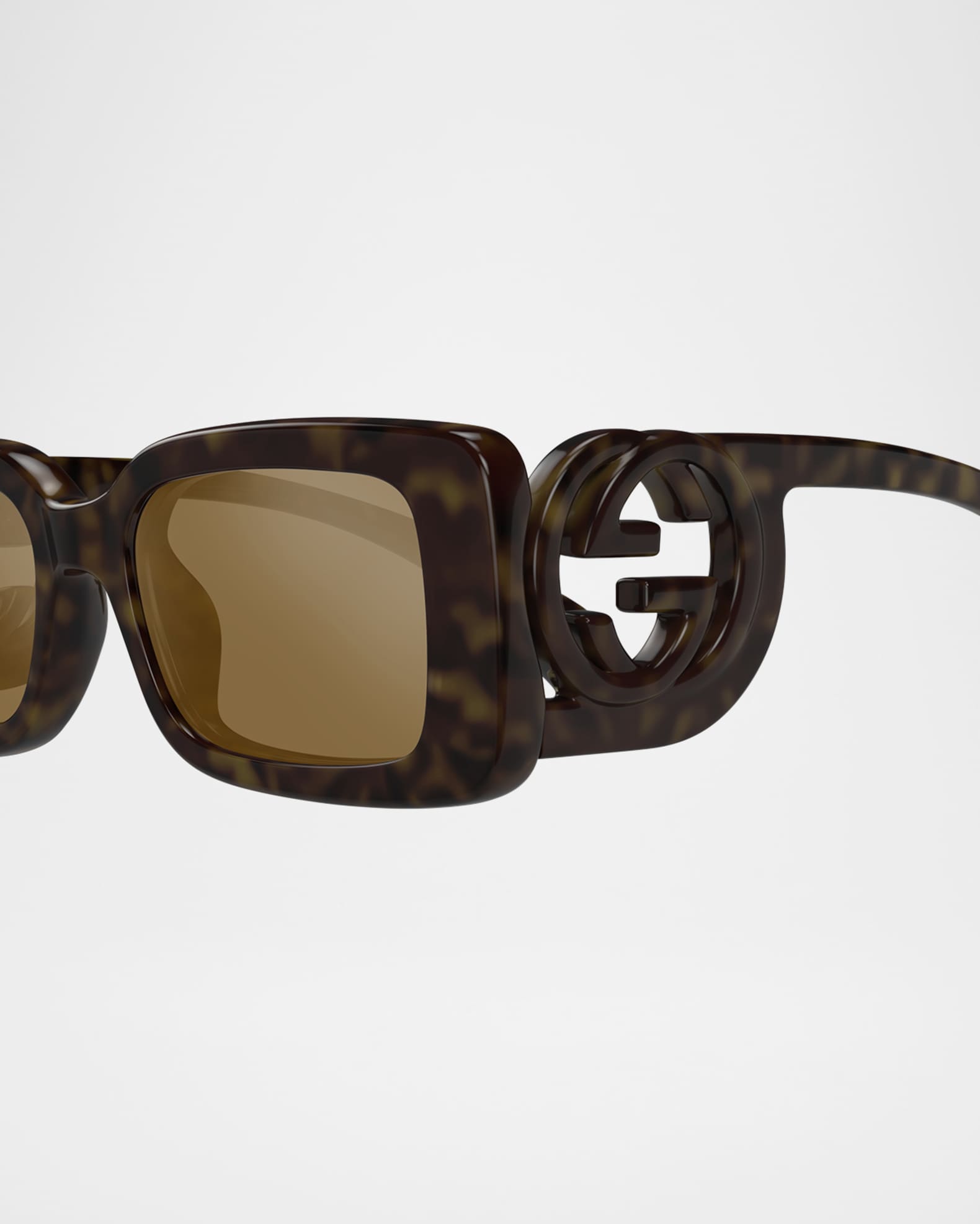 Monochrome GG Rectangle Acetate Sunglasses  1