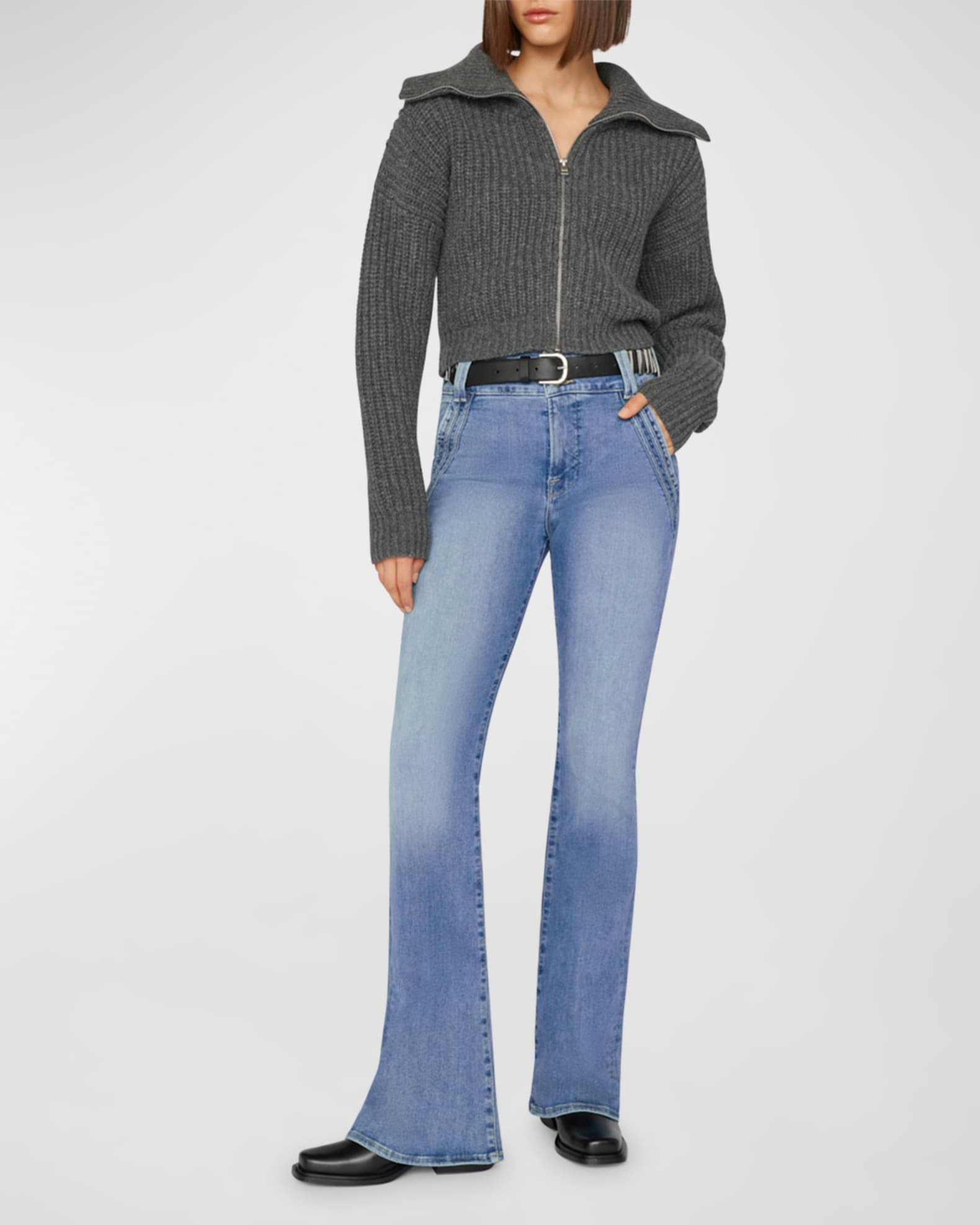 FRAME The Double Detail Flare Jeans | Neiman Marcus