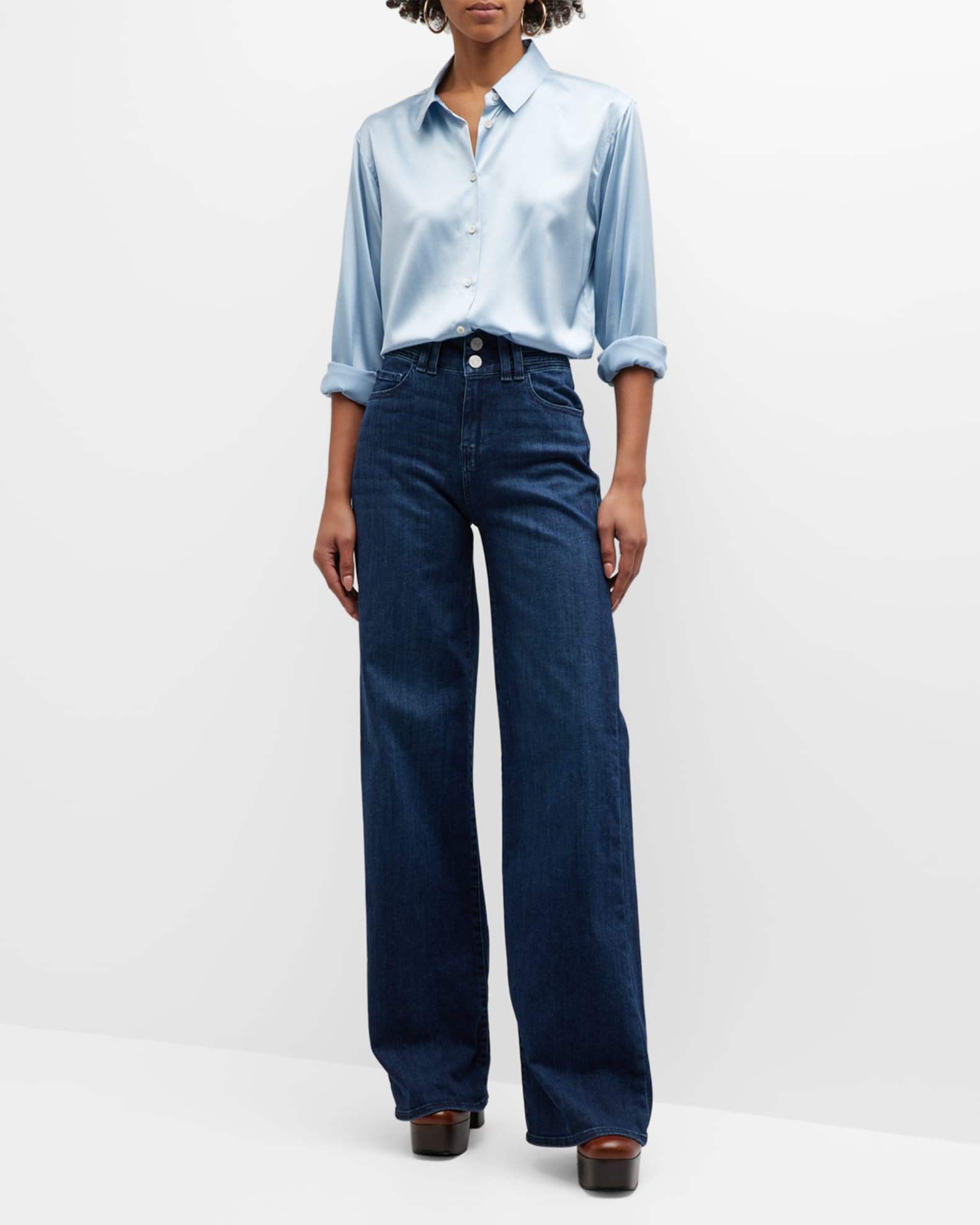 FRAME The Triple Binding Wide Leg Jeans | Neiman Marcus
