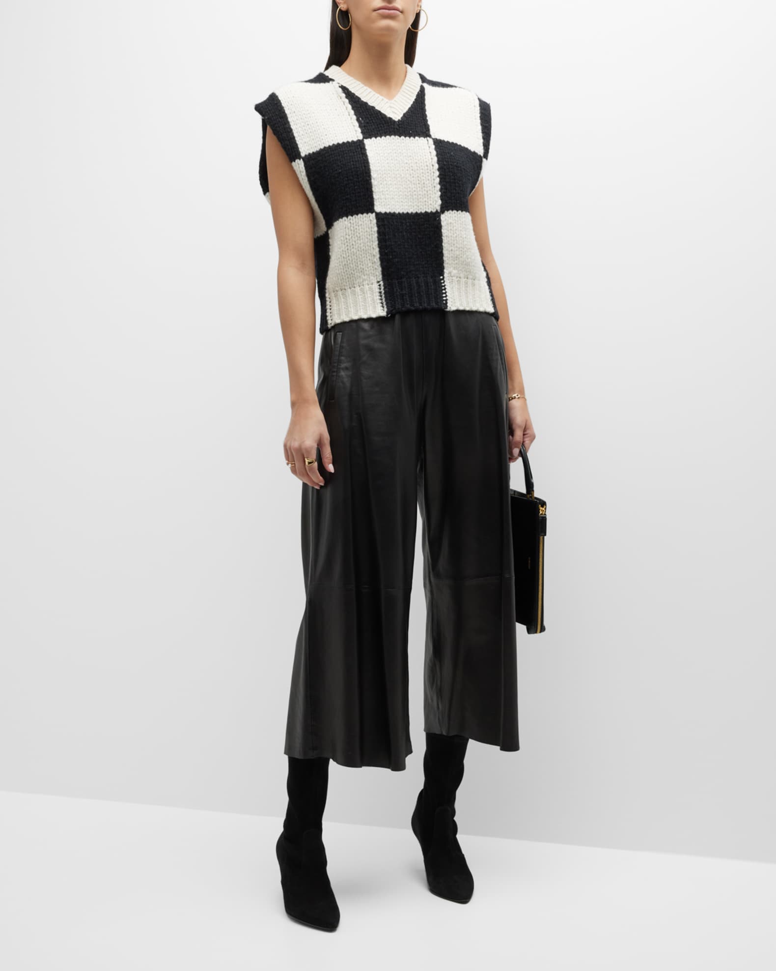 FRAME Checkered Sweater Vest | Neiman Marcus