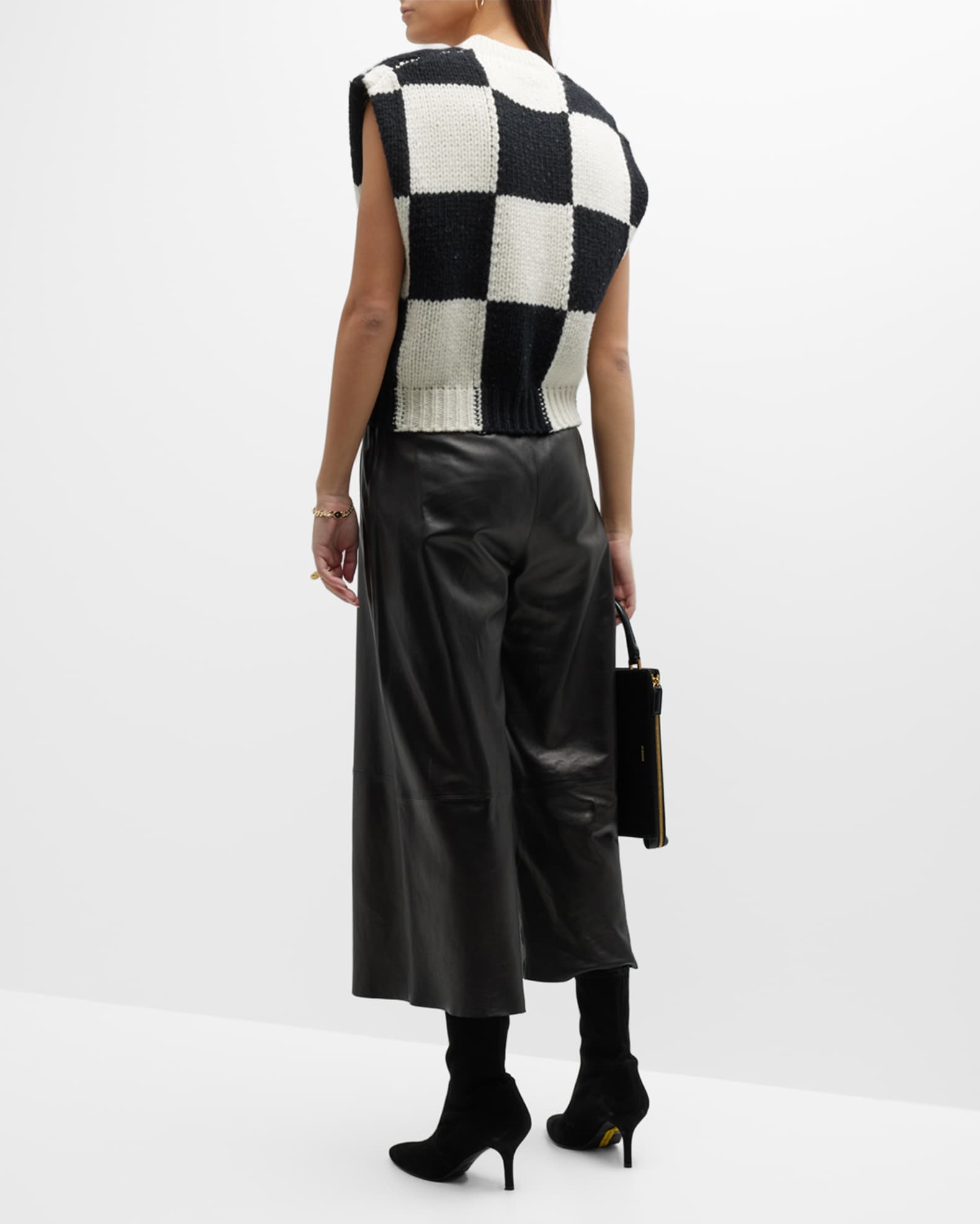 FRAME Checkered Sweater Vest | Neiman Marcus