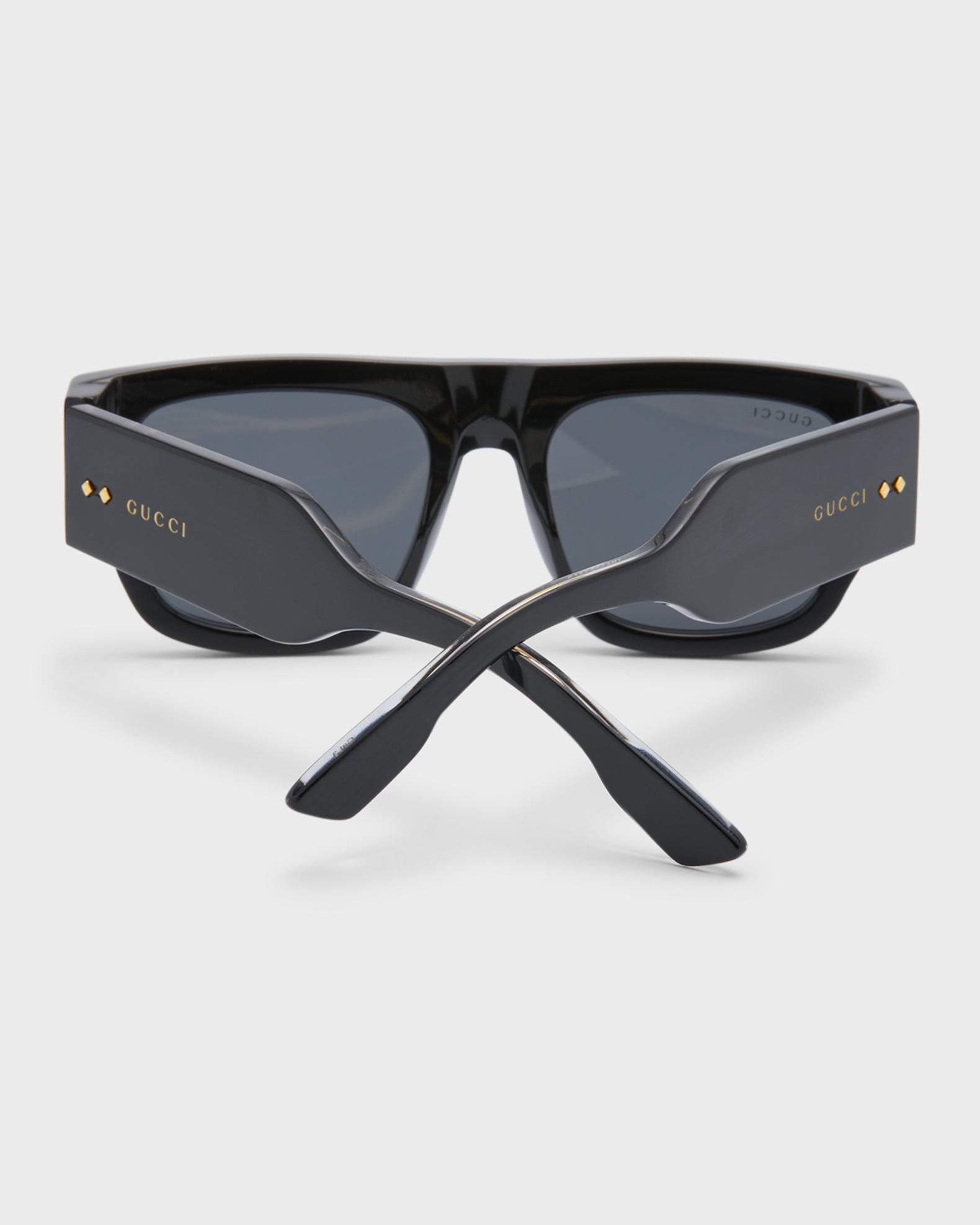 Gucci rectangle frame oversized sunglasses Amazon.com: Gucci Square/Rectangle Sunglasses Black Black  main image 2