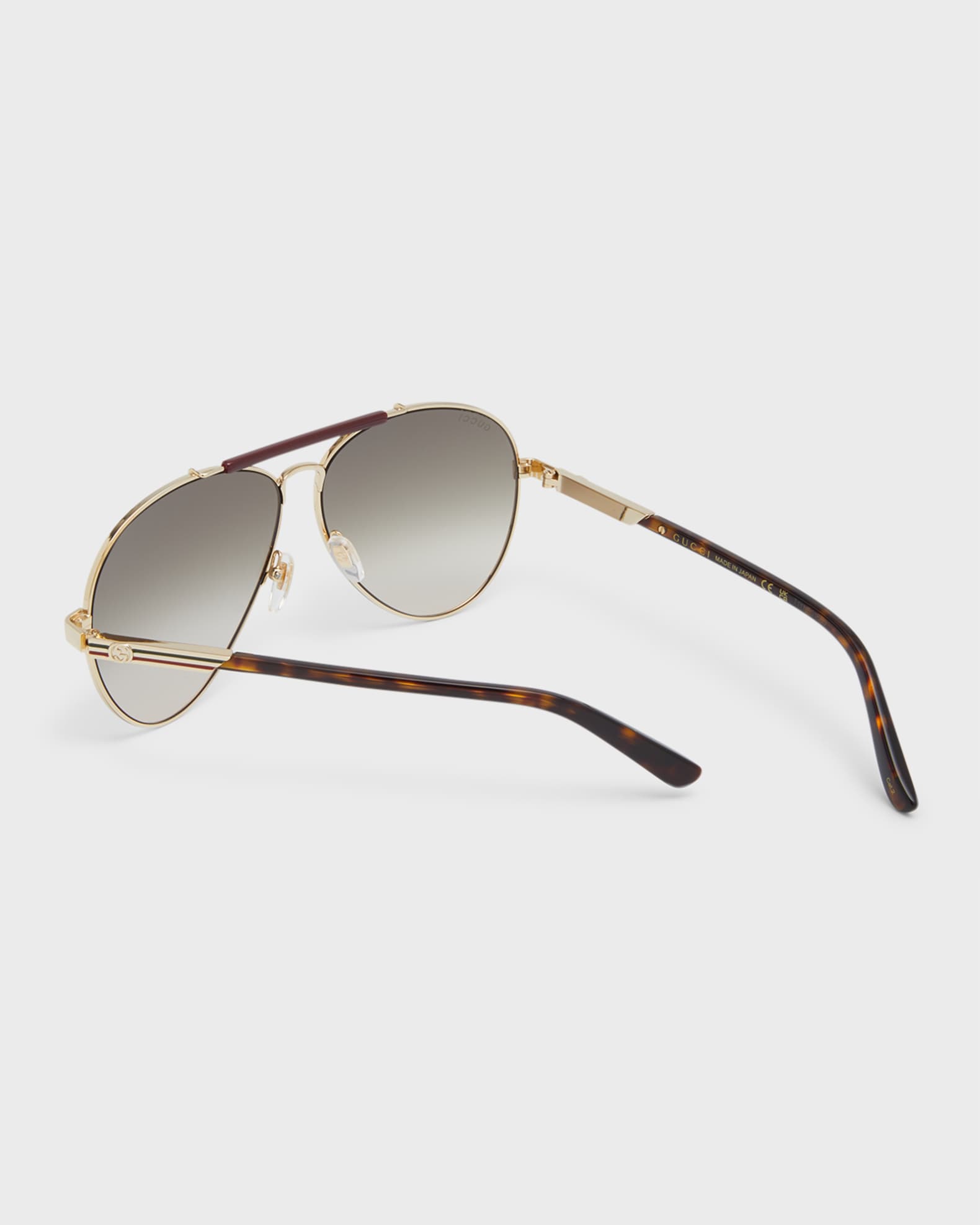 Gucci Men s Plastic Double Bridge Rectangle Aviator Sunglasses Neiman Marcus