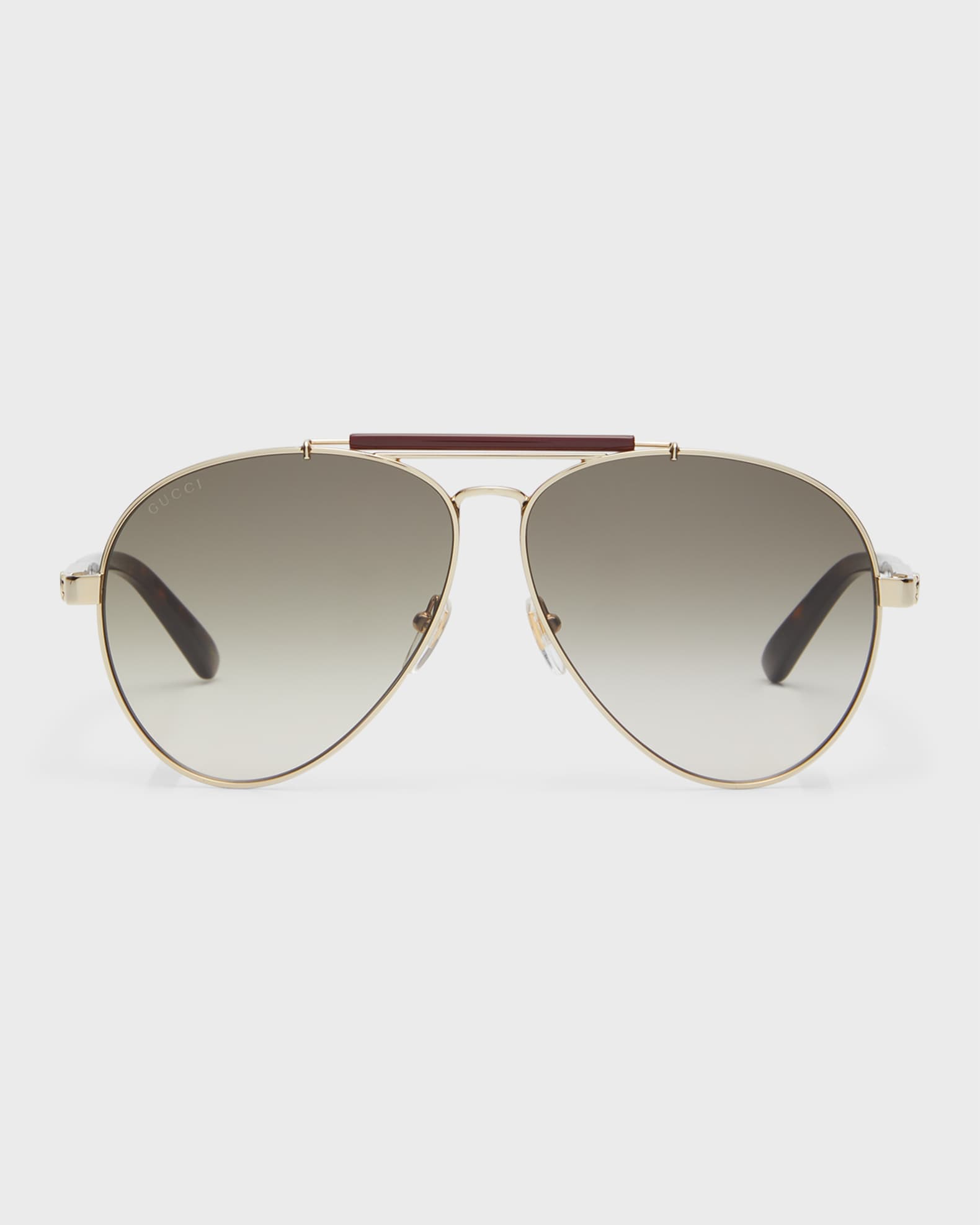 Gucci Men s Plastic Double Bridge Rectangle Aviator Sunglasses Neiman Marcus