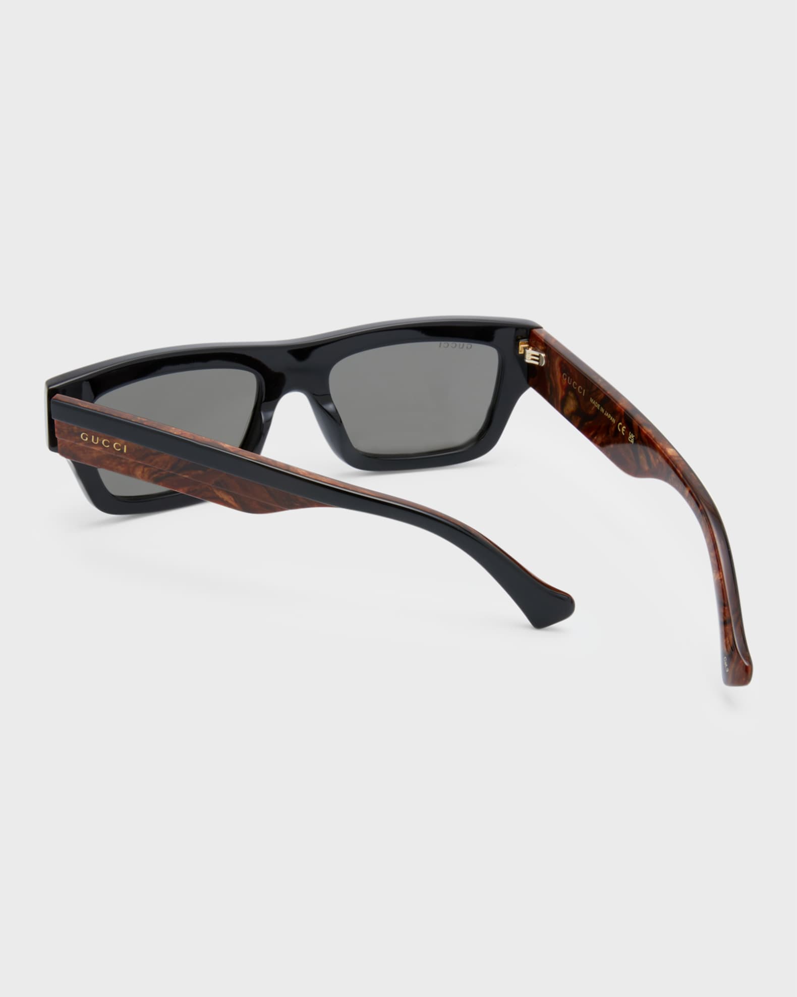 Gucci Men's Rectangle Acetate Sunglasses with Logo Neiman Marcus