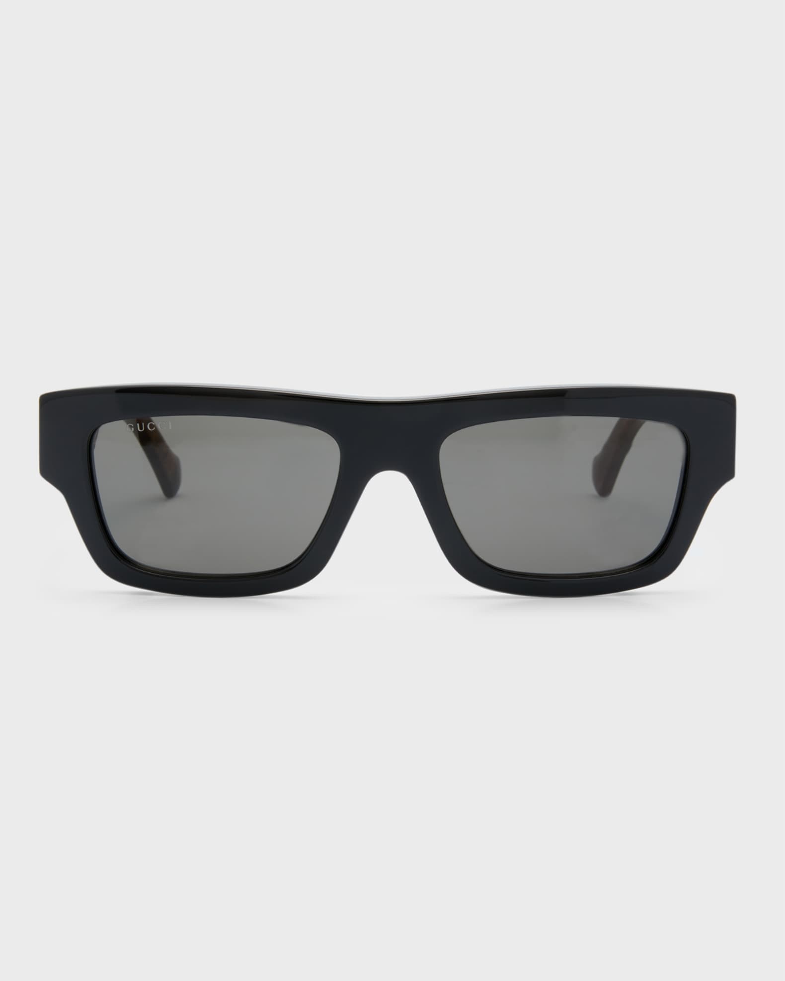 Gucci Men's Rectangle Acetate Sunglasses with Logo Neiman Marcus